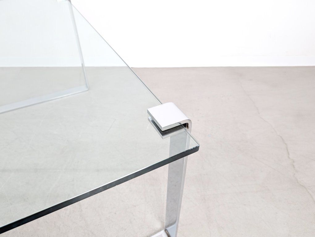 Original Draenert Glass Dining Table, Classic Design, Chrome Finish photo buy