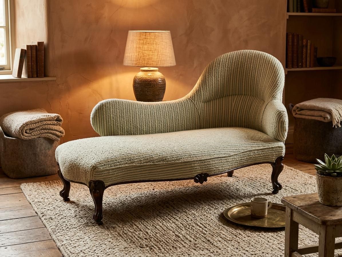 Antique Victorian Reupholstered Chaise Longue photo furniture