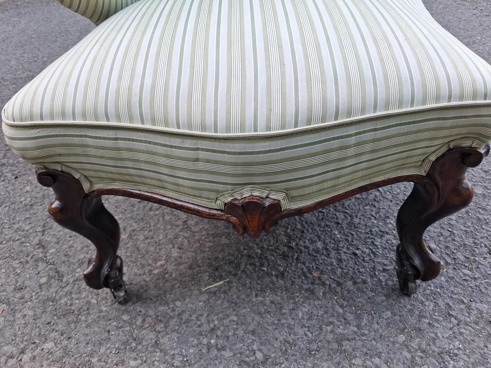 Antique Victorian Reupholstered Chaise Longue photo vintage