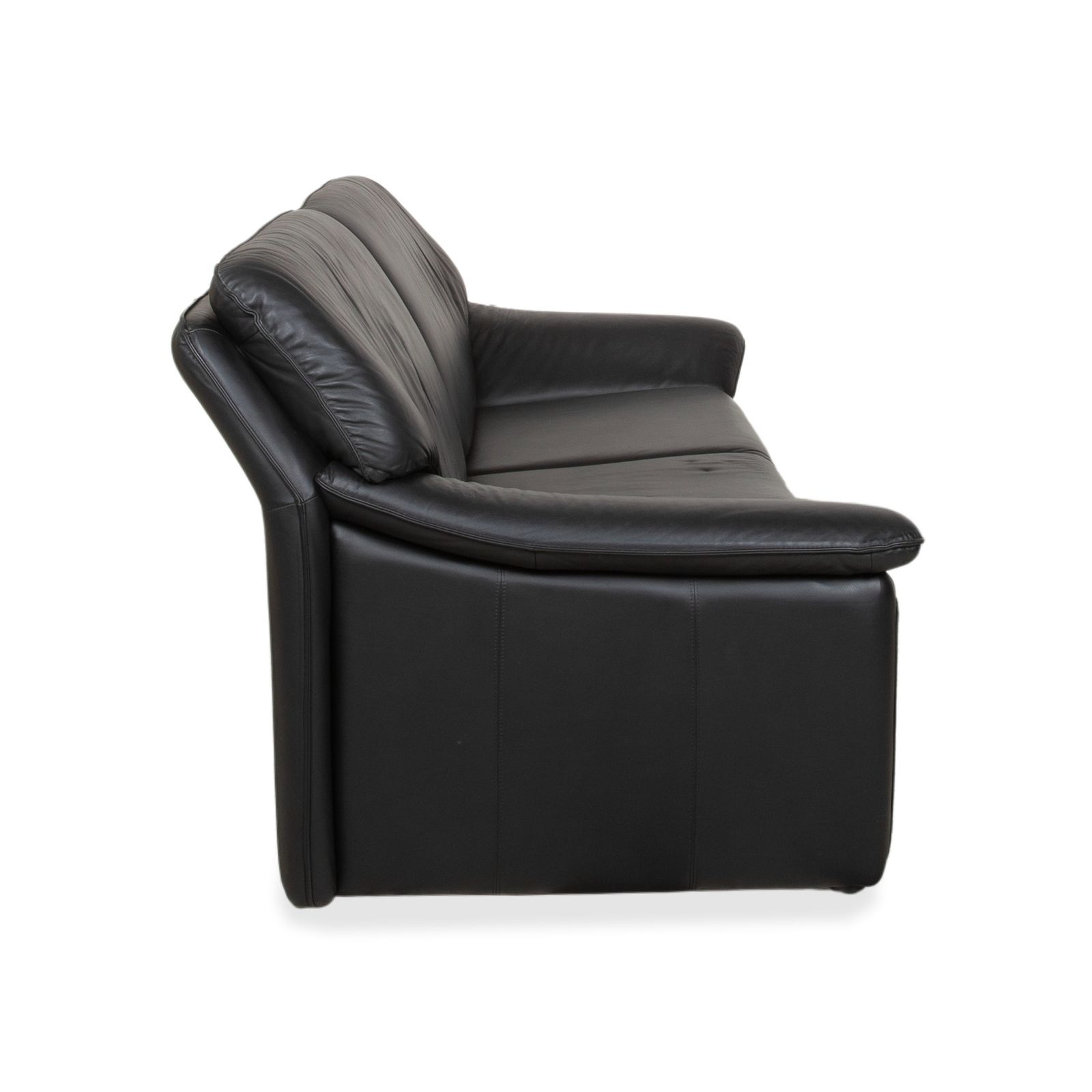 photo furniture Canapé design Laauser Atlanta en cuir noir, 3 places