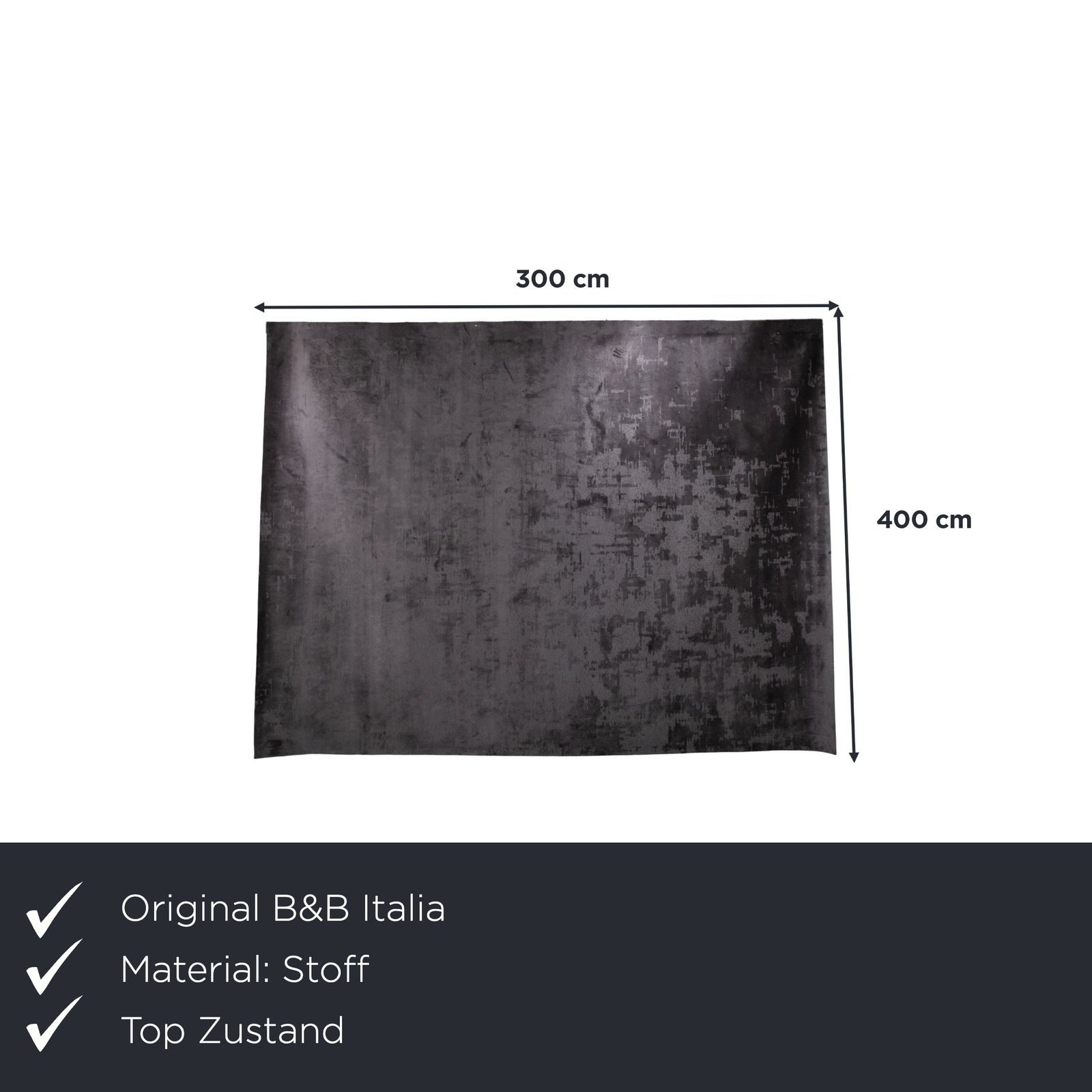 Tapis B&B Italia Istos en tissu, noir anthracite, 300 x 400 cm photo furniture