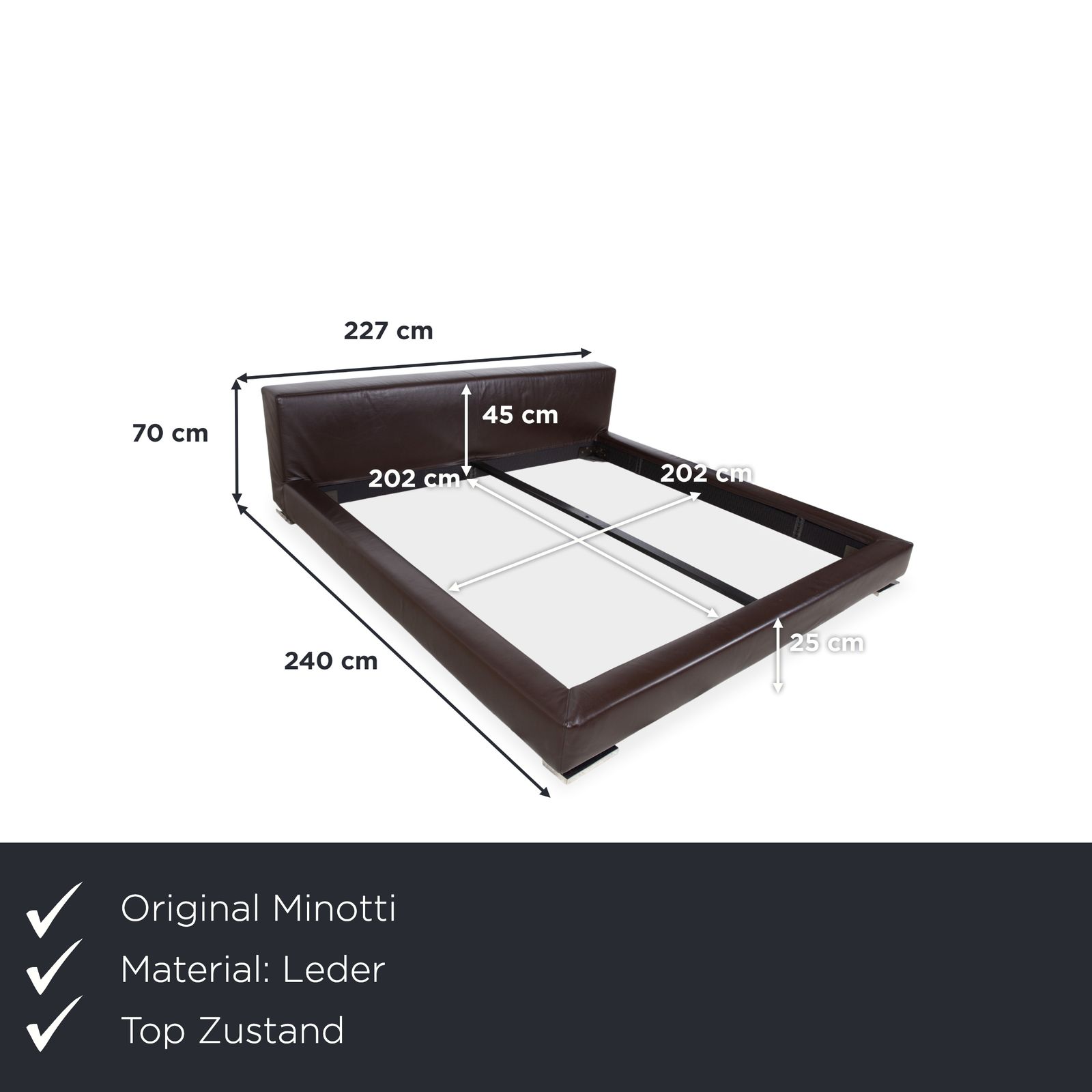 Minotti Moore Leather Bed Brown Bedroom photo furniture