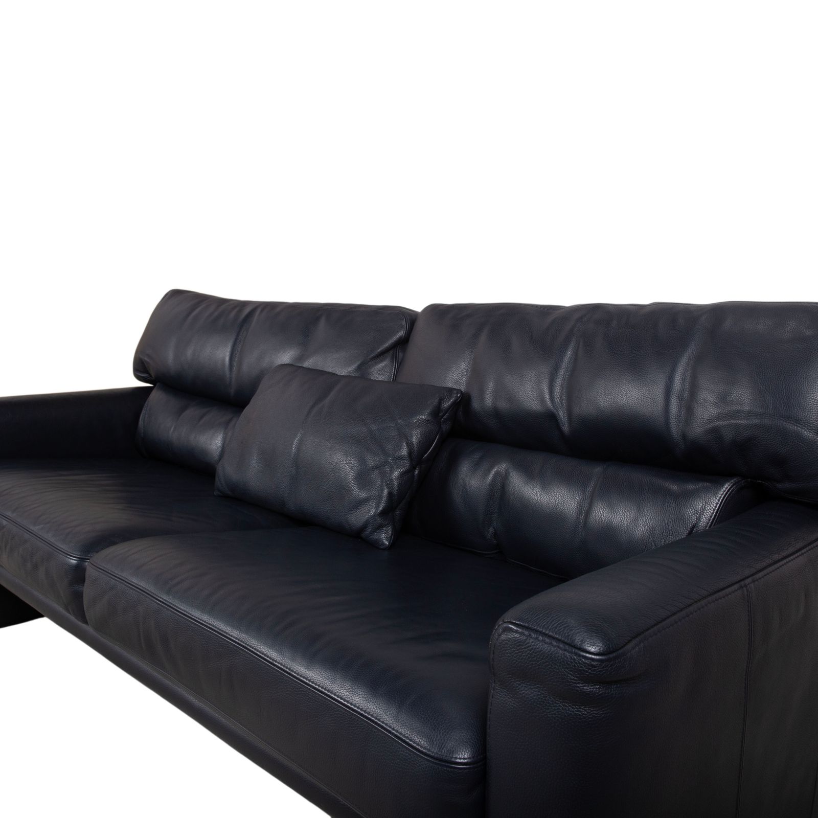 Canapé Brühl 3 places en cuir noir bleu foncé photo furniture
