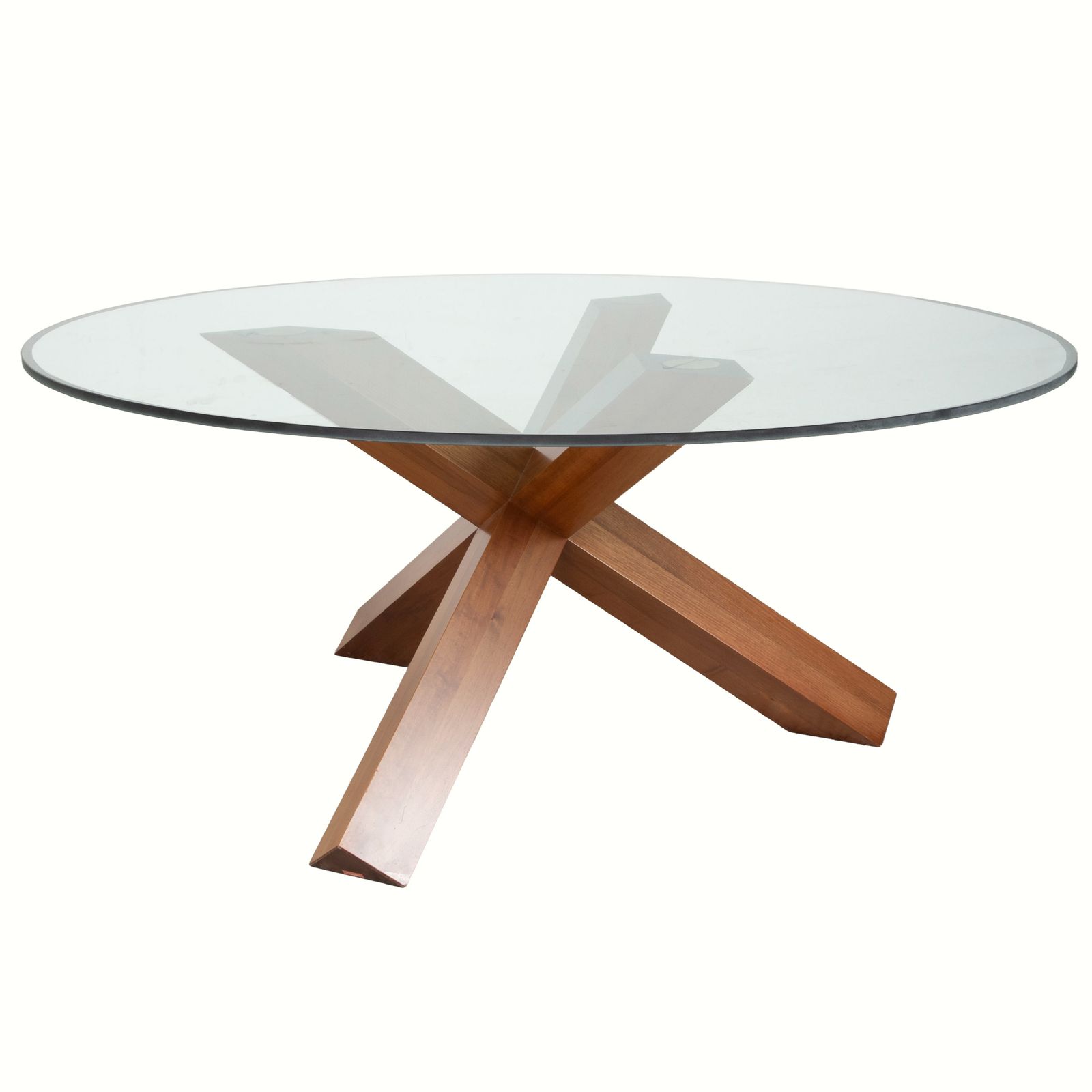 Table à manger Cassina La Rotonda 452 en verre et bois brun