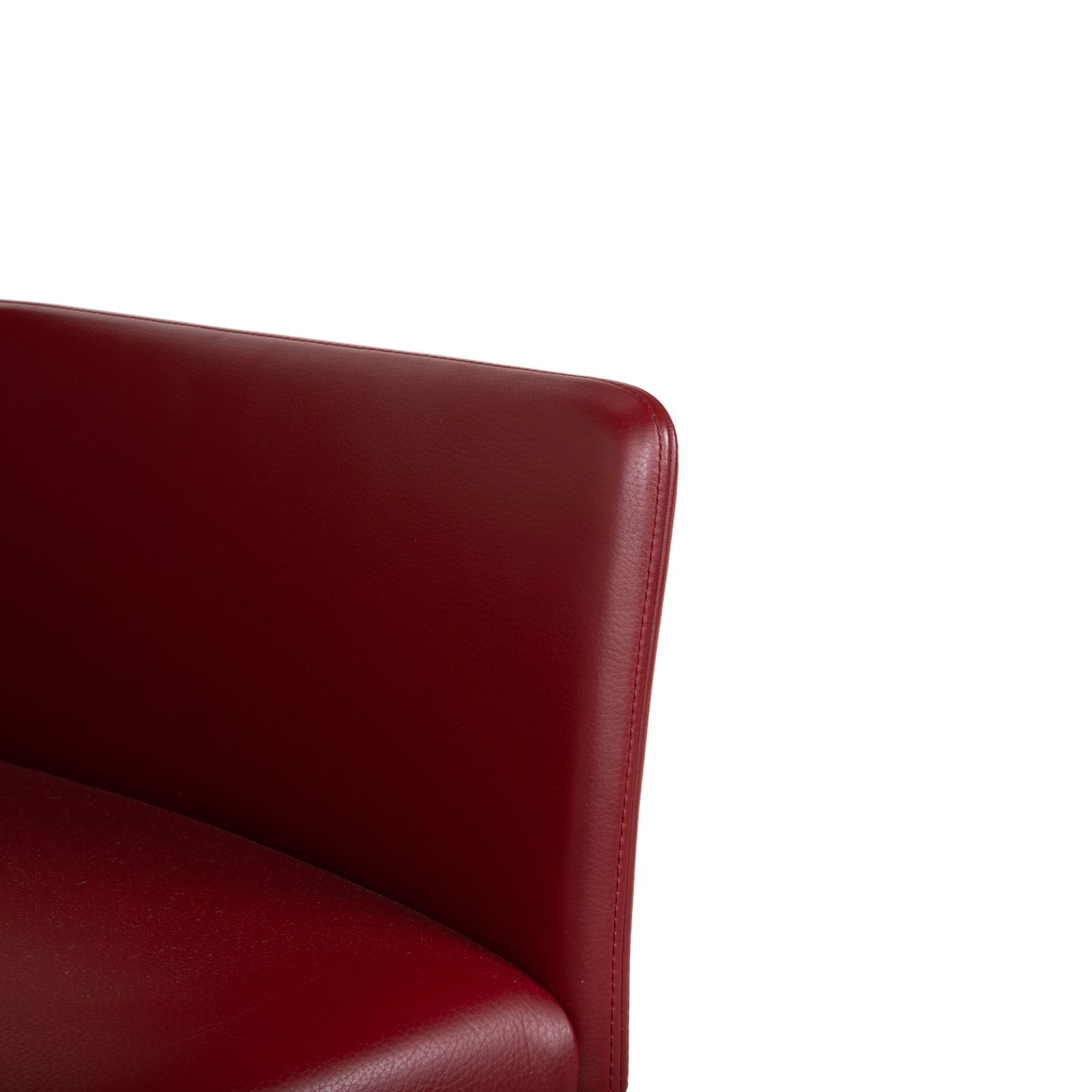Lot de 4 chaises Walter Knoll Jason en cuir rouge, piètement luge photo 2794.0