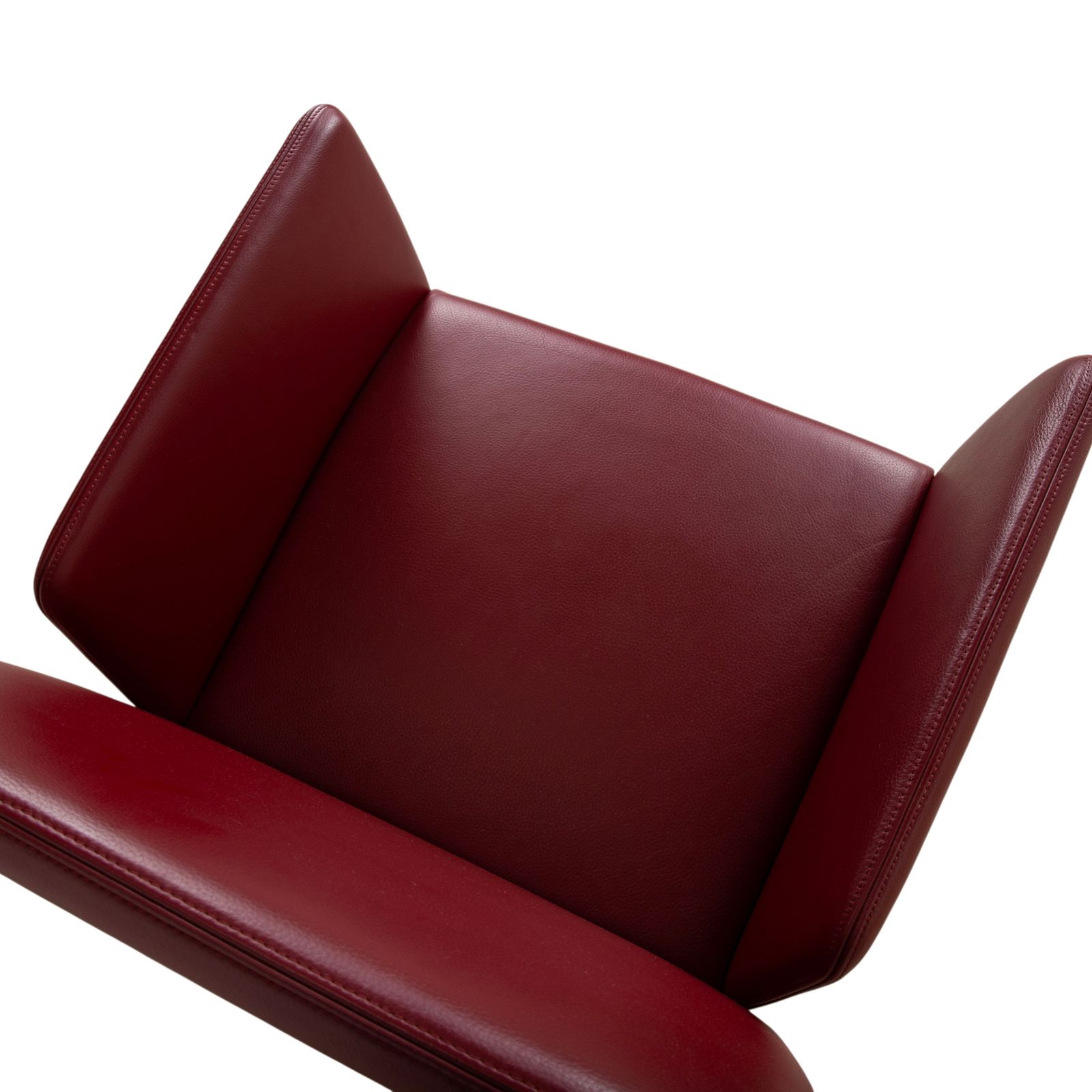 Lot de 4 chaises Walter Knoll Jason en cuir rouge, piètement luge photo buy