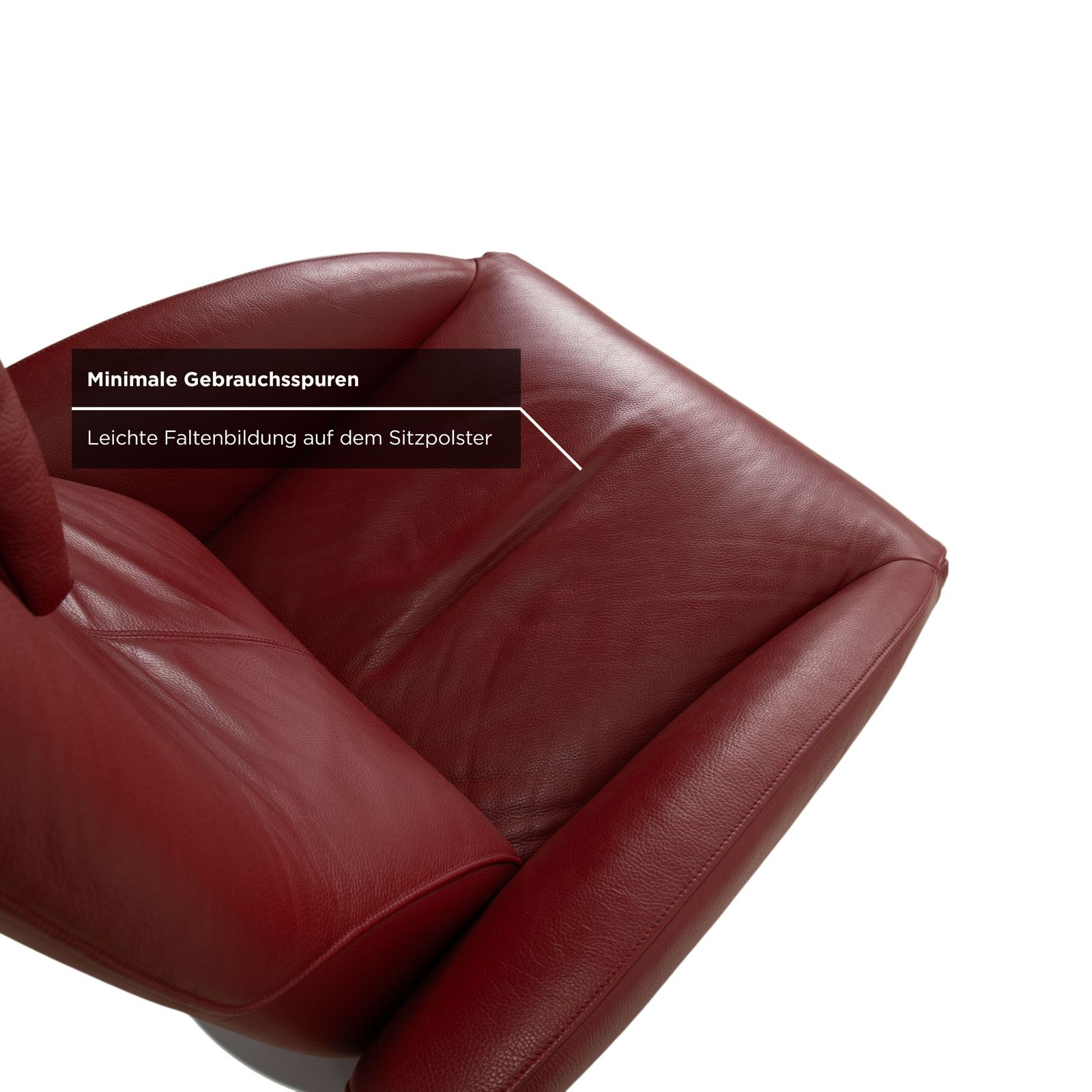 Fauteuil FSM Mate en cuir rouge, fonction électrique photo buy