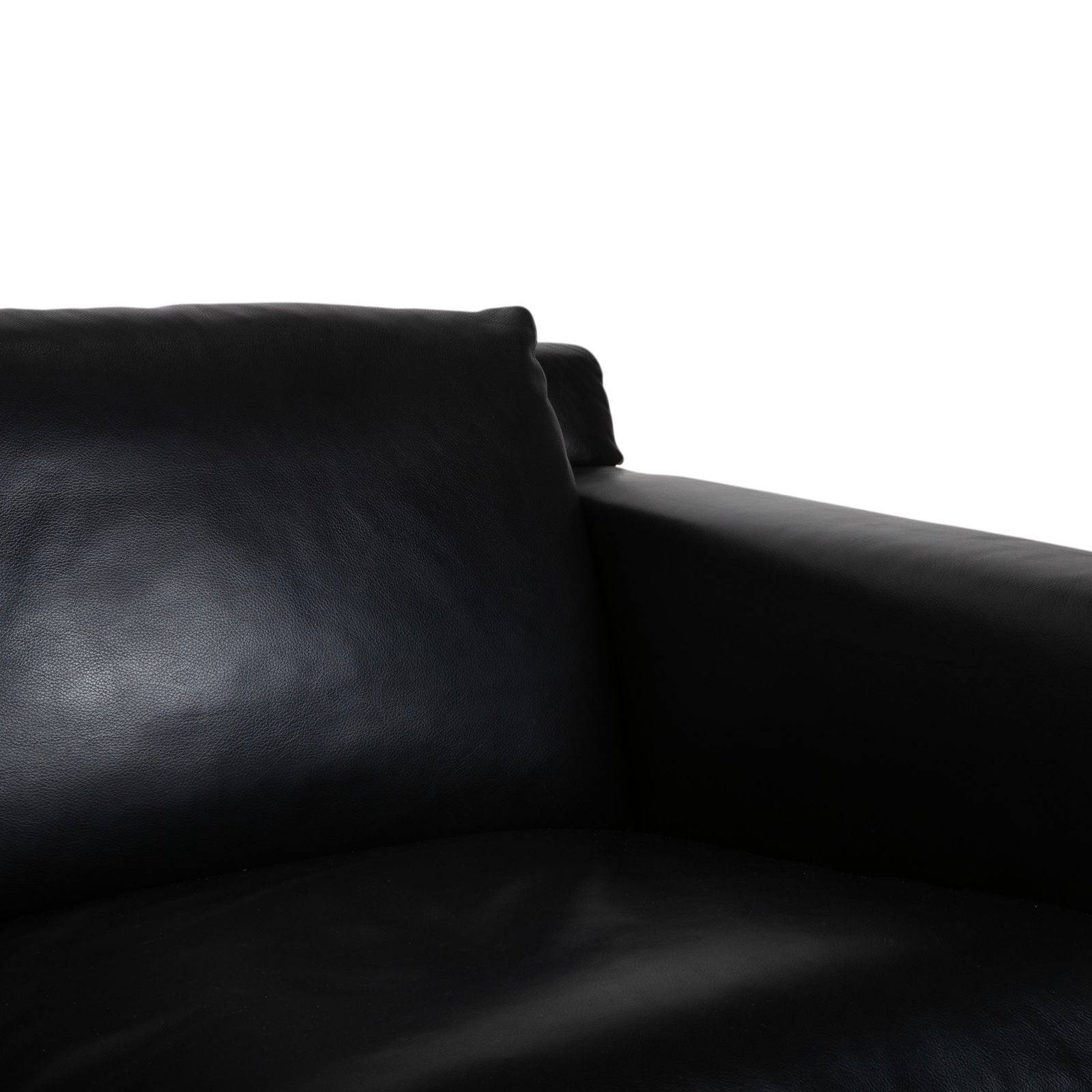 Canapé Minotti 3 places en cuir noir photo for sale