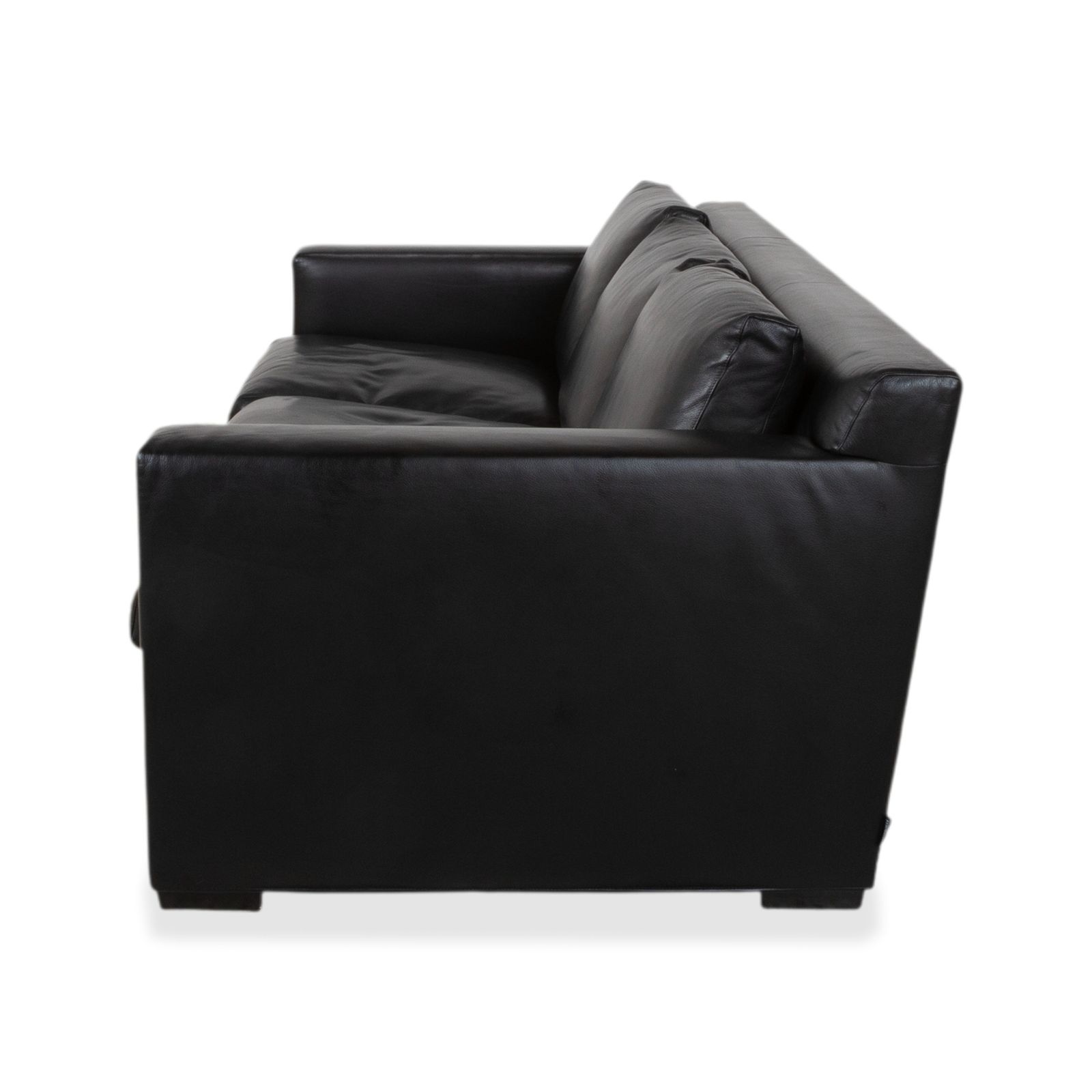 Meubels Minotti leren driezitsbank – zwart photo
