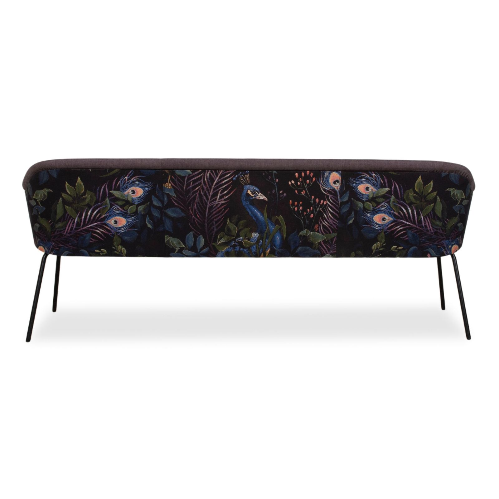 photo for sale Banquette Baroness Ona en tissu, brun gris à motifs
