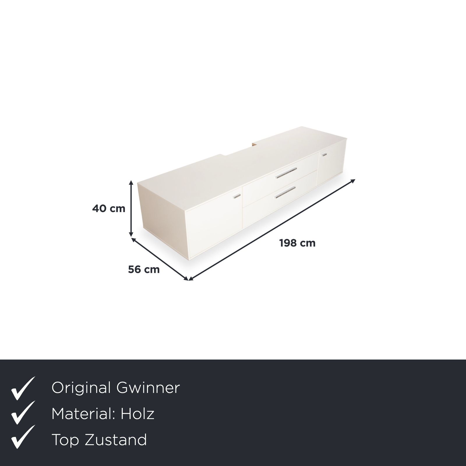 Buffet Gwinner MC 906 SV en bois, blanc photo furniture