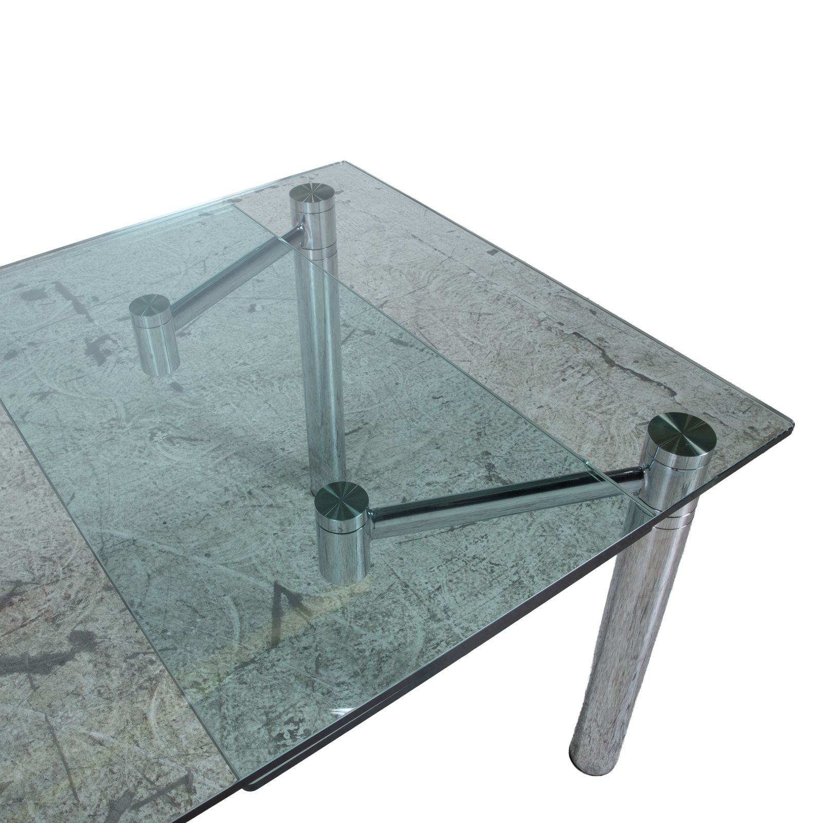 photo furniture Table à manger extensible Draenert Casanova en verre, argentée