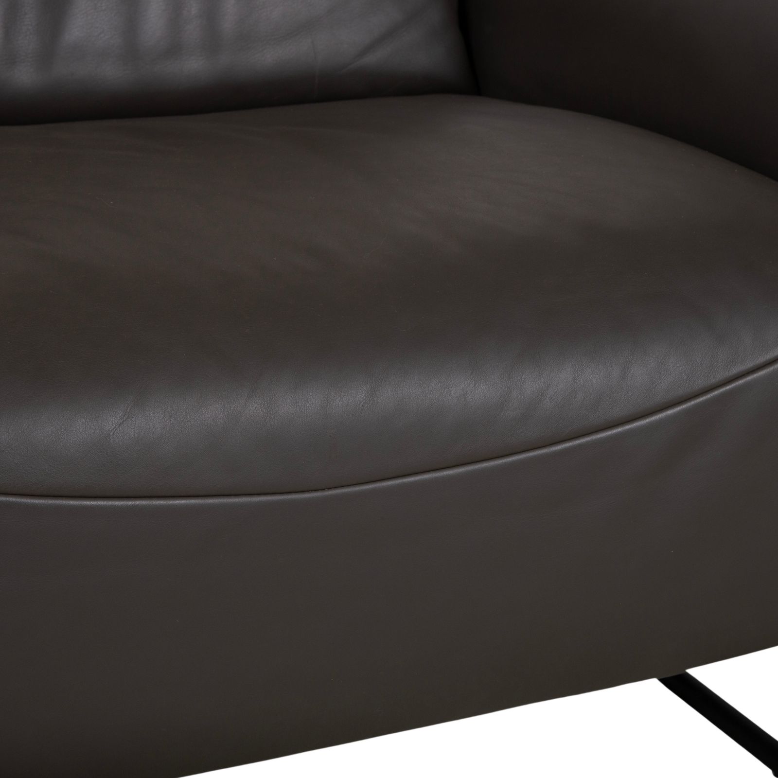Canapé 2 places Comfort Republic en cuir anthracite avec fonction électrique photo vintage