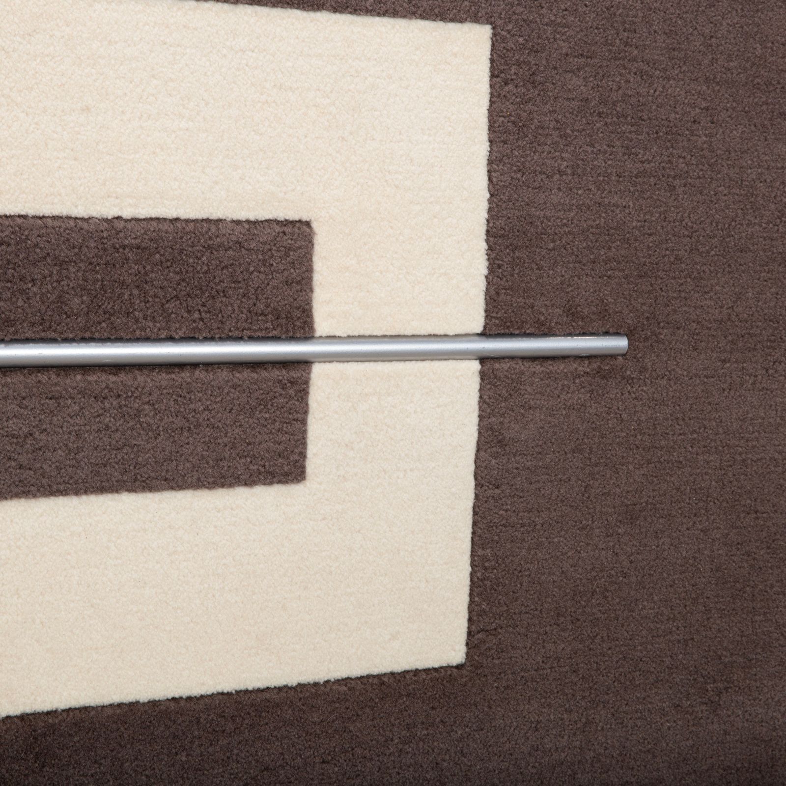 Tapis Jab Anstoetz en tissu brun beige, par Peter Maly, 240 x 235 cm photo for sale