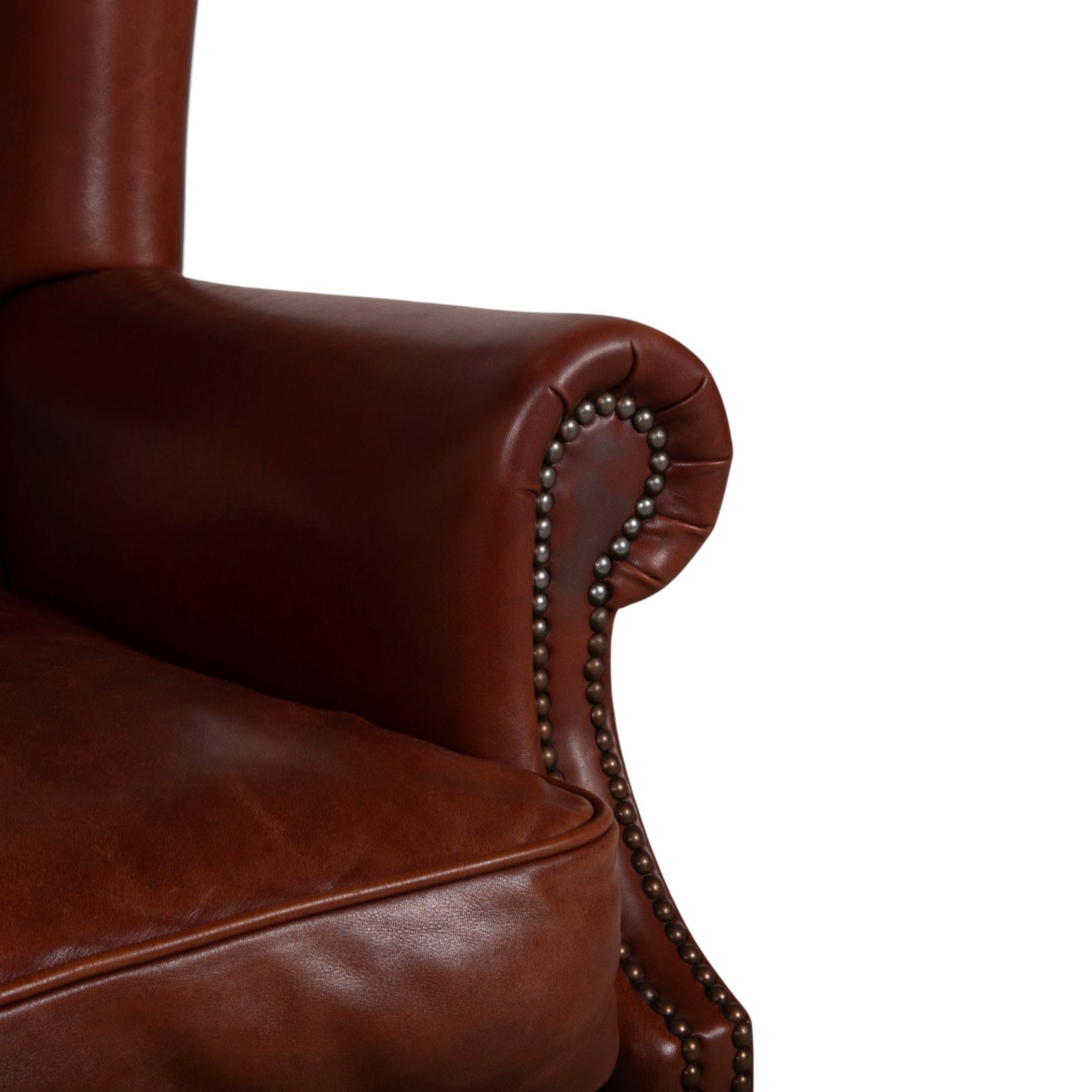 Chesterfield Leather Armchair Brown Cognac Vintage photo for sale