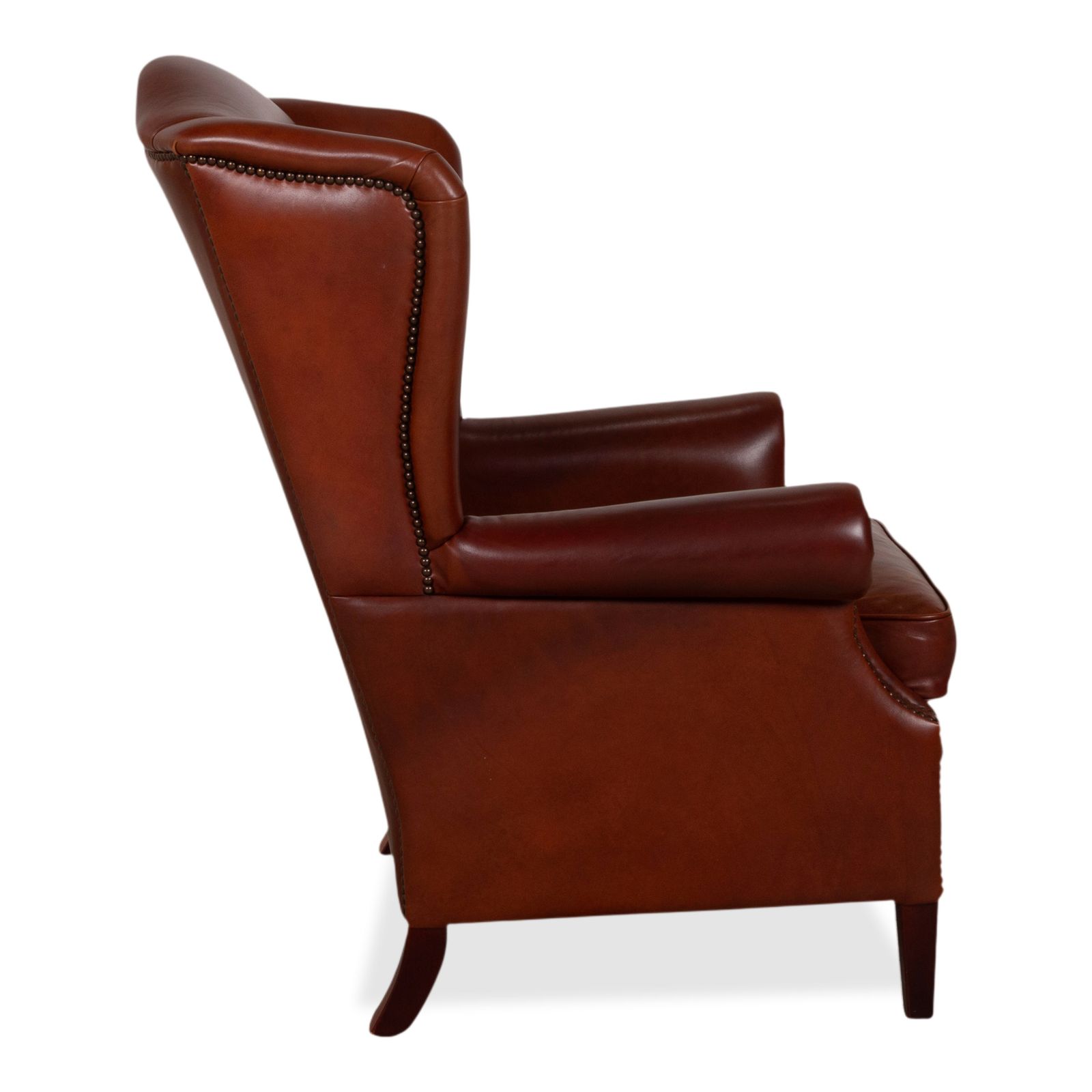 photo for sale Chesterfield Leather Armchair Brown Cognac Vintage