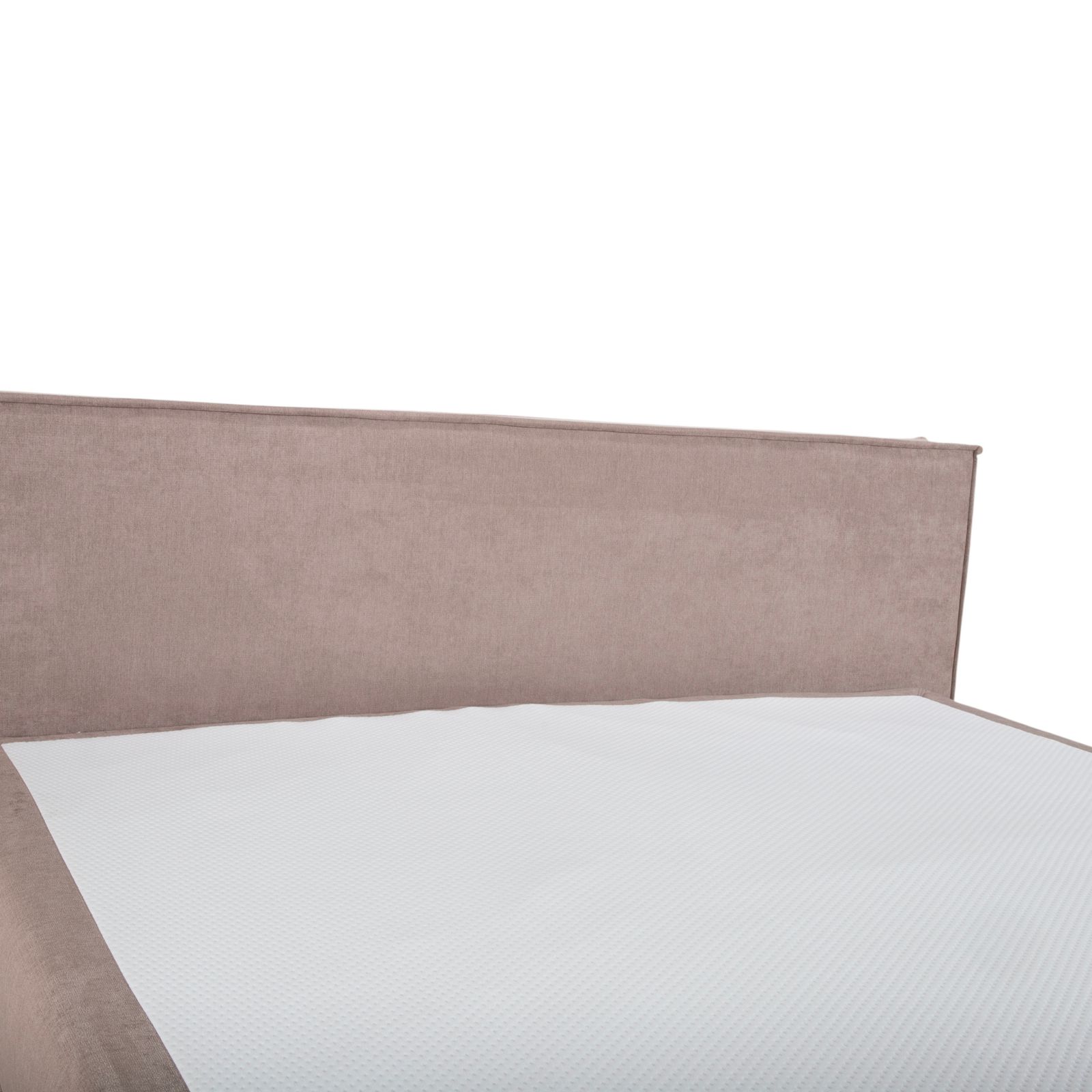 Lit à sommier tapissier Dayco Avalon en tissu gris beige photo 2794.0
