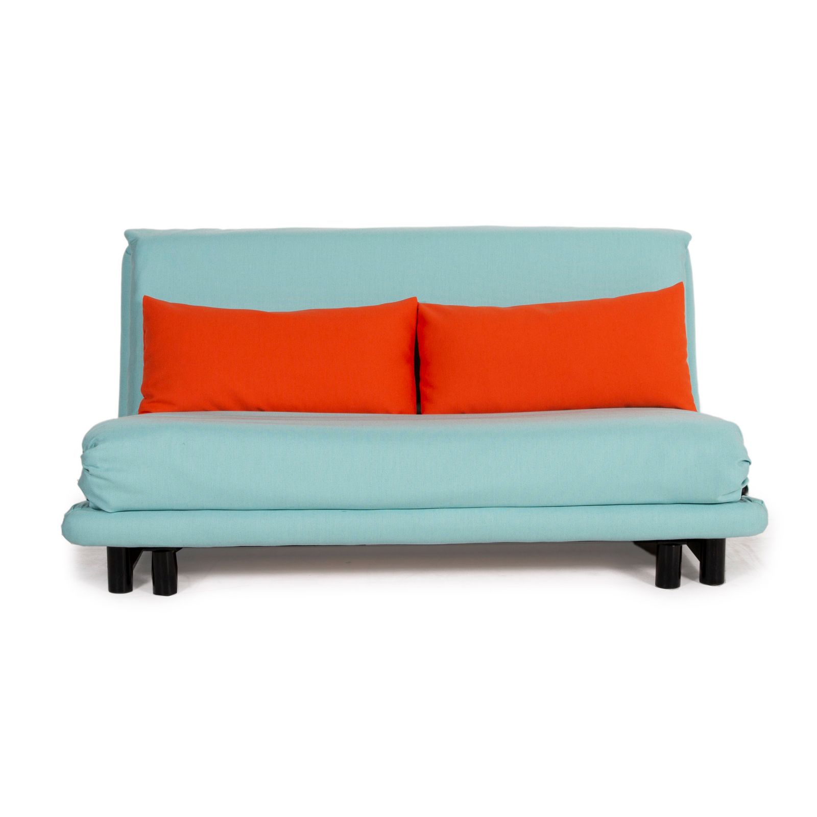Ligne Roset Multy Stof Bank Blauw Driezitter Slaapfunctie Nieuwe Bekleding