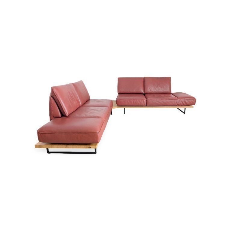 Canapé d'angle Koinor Phoenix en cuir aniline brun, canapé de designer