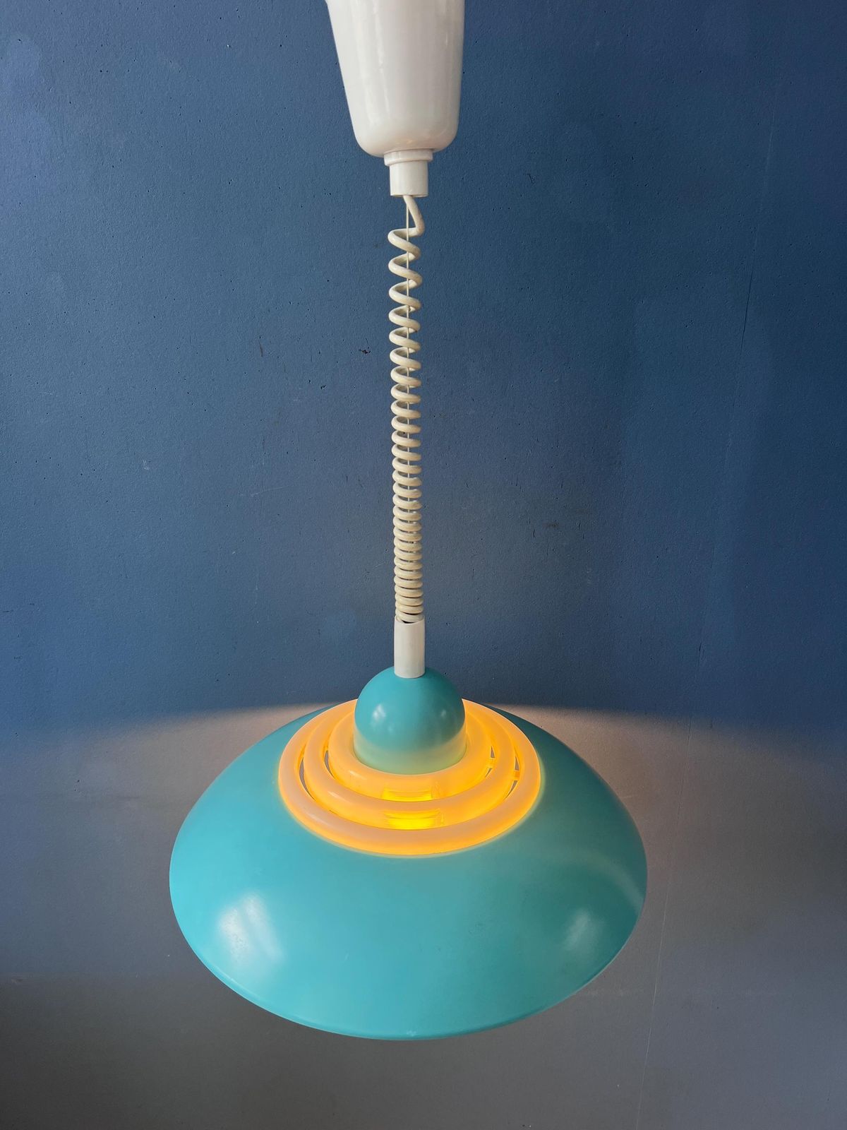 Blauwe UFO Space Age Hanglamp van Knud Christensen