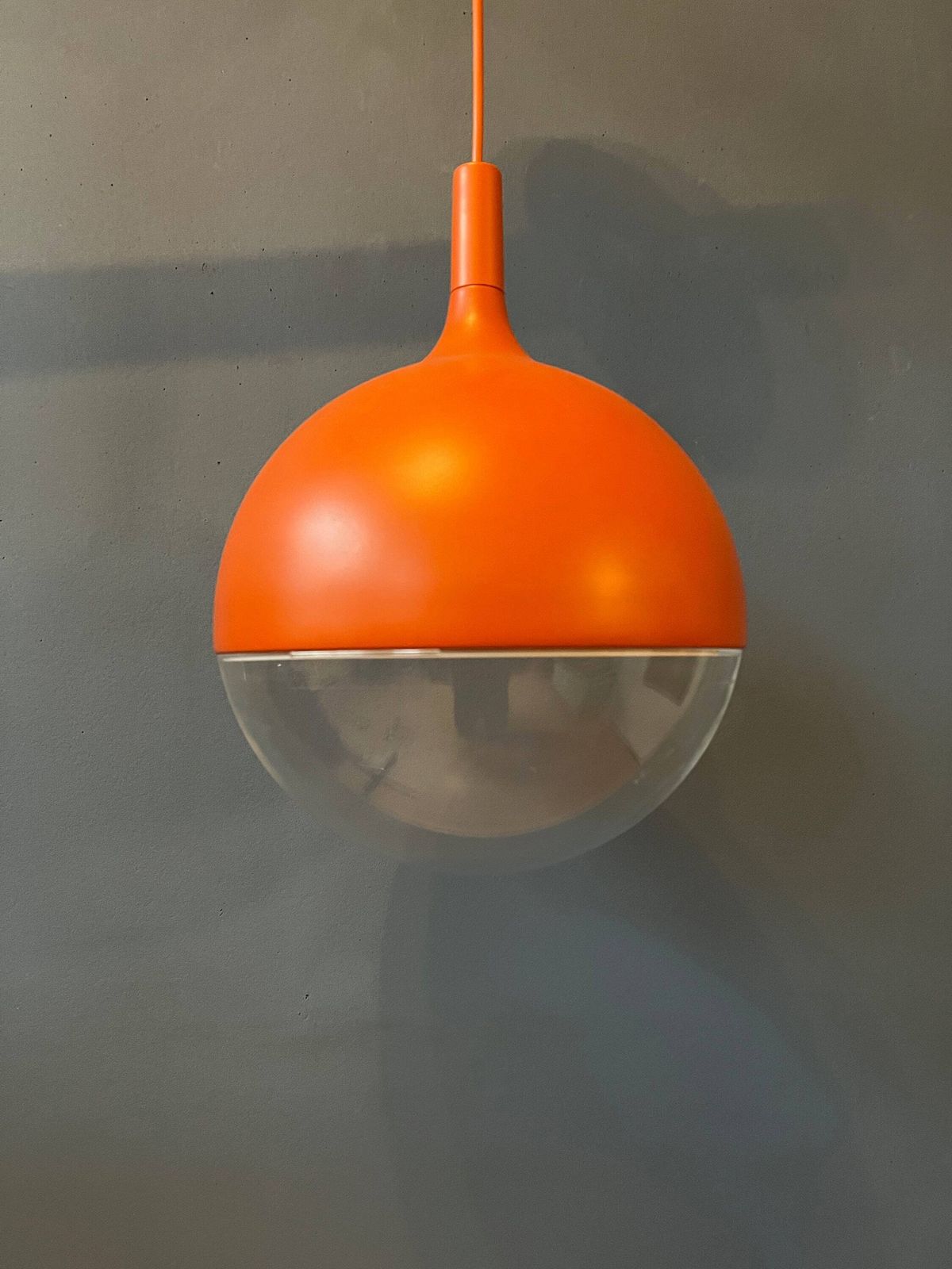 Mid Century Orange Ikea Väster Space Age Pendant Light photo vinterior