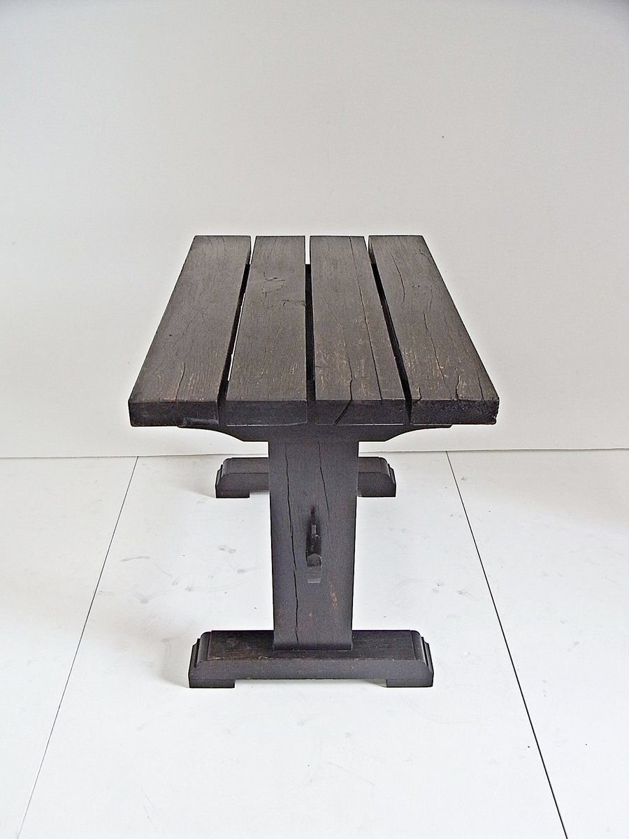 Alfons tuintafel met stoelen van massief eiken, jaren 1970, set van 3 photo vinterior