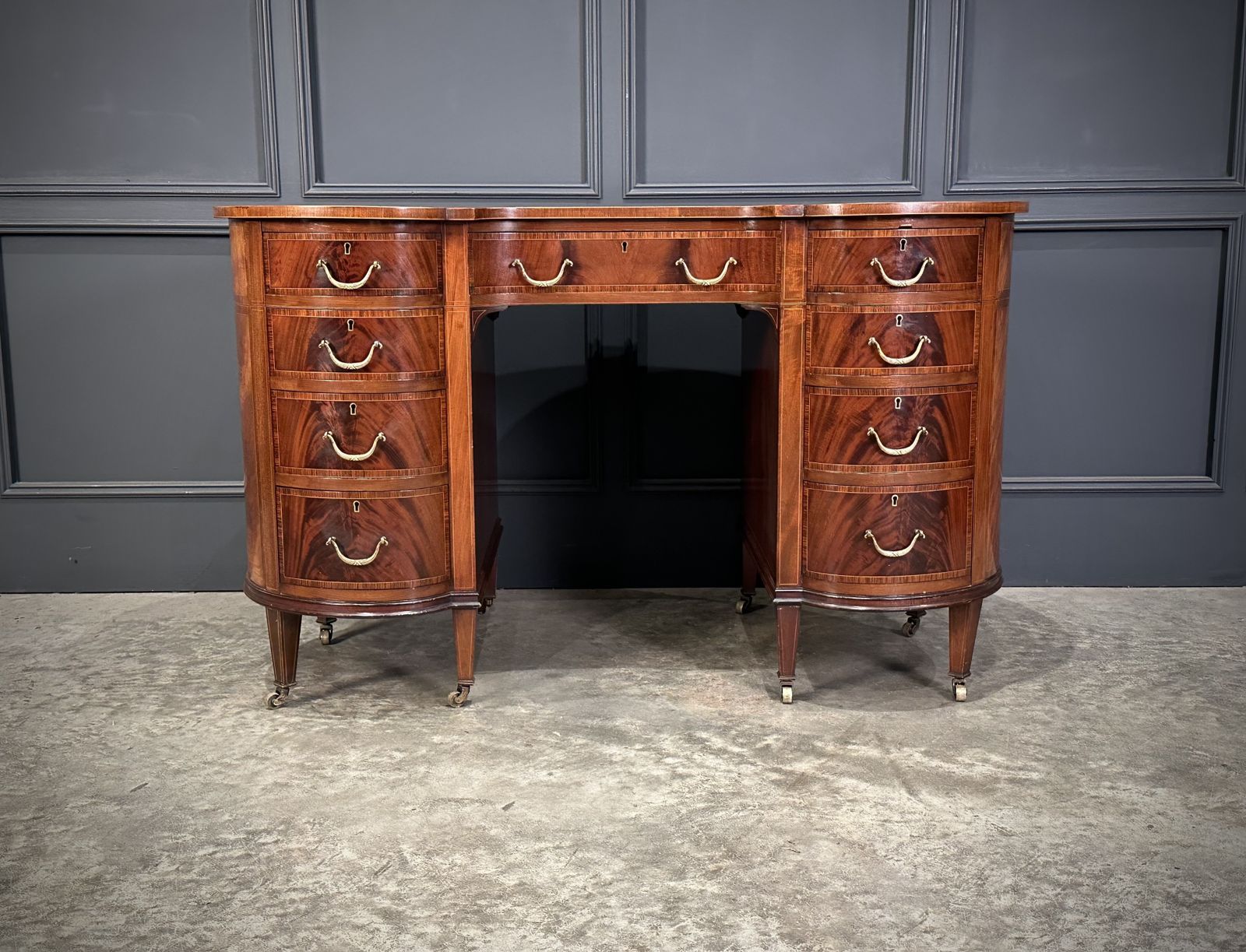 Edwardian Mahogany Kidney Shaped Desk photo furniture