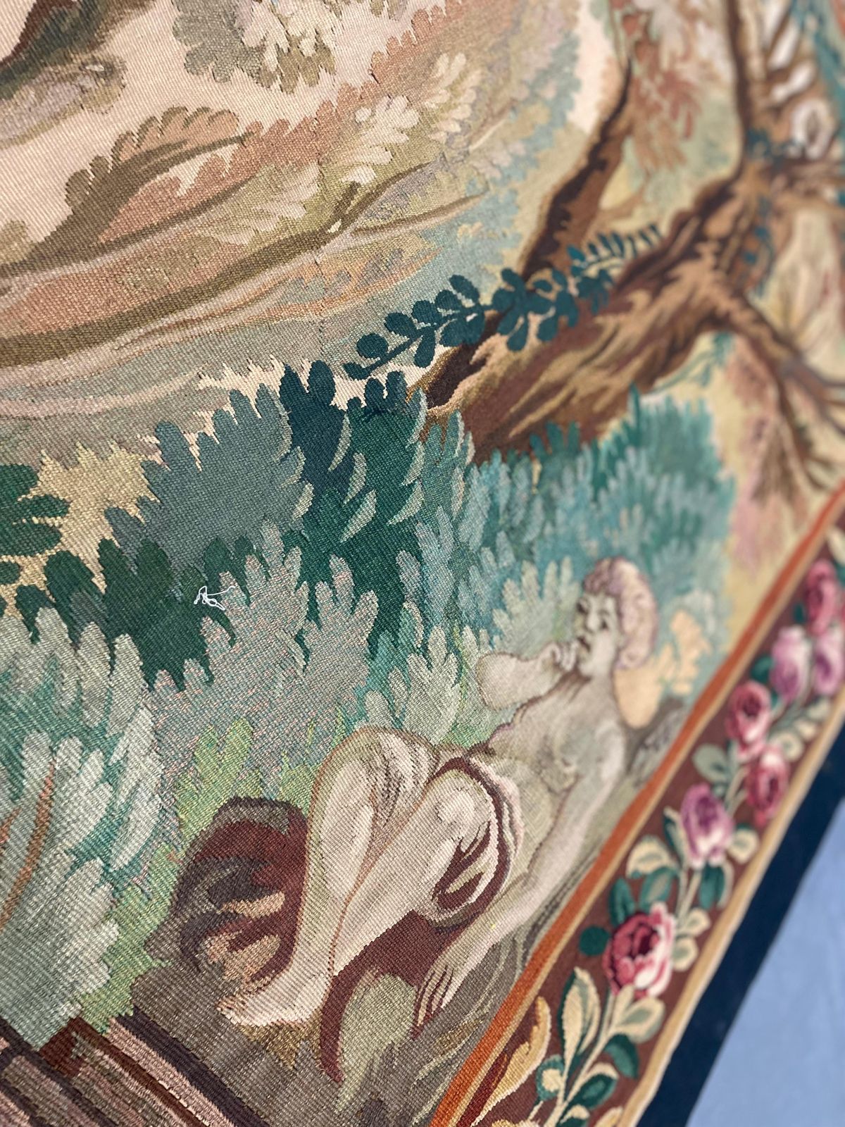 photo furniture Elegant French Style Verdure & Romantic Court Scene Wool Tapestry Wall Hanging