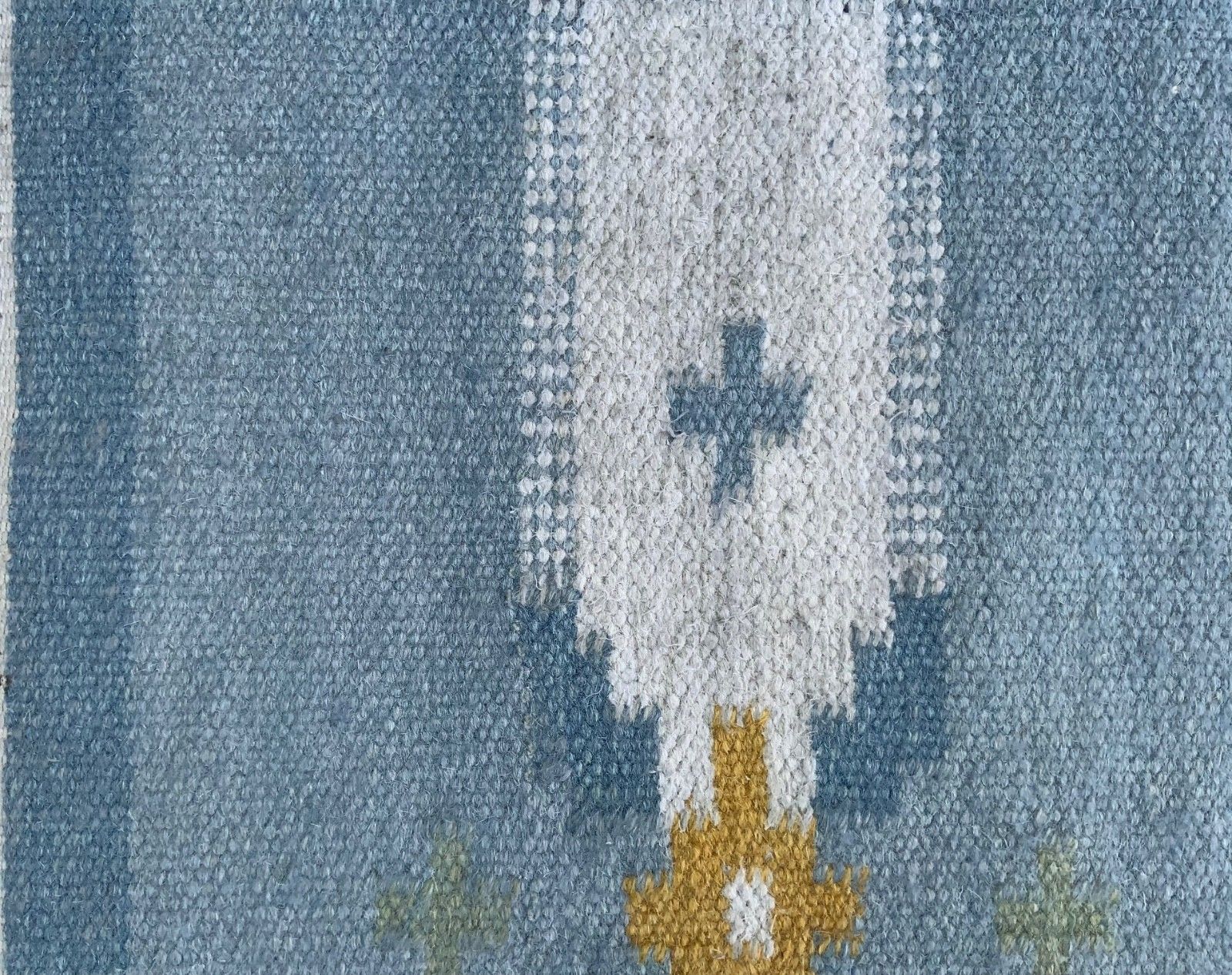 Vintage Zweedse Wollen Vloerkleed Flat Weave Kilim Rölakan 1960 Klein 160 cm x 80 cm photo 121.0