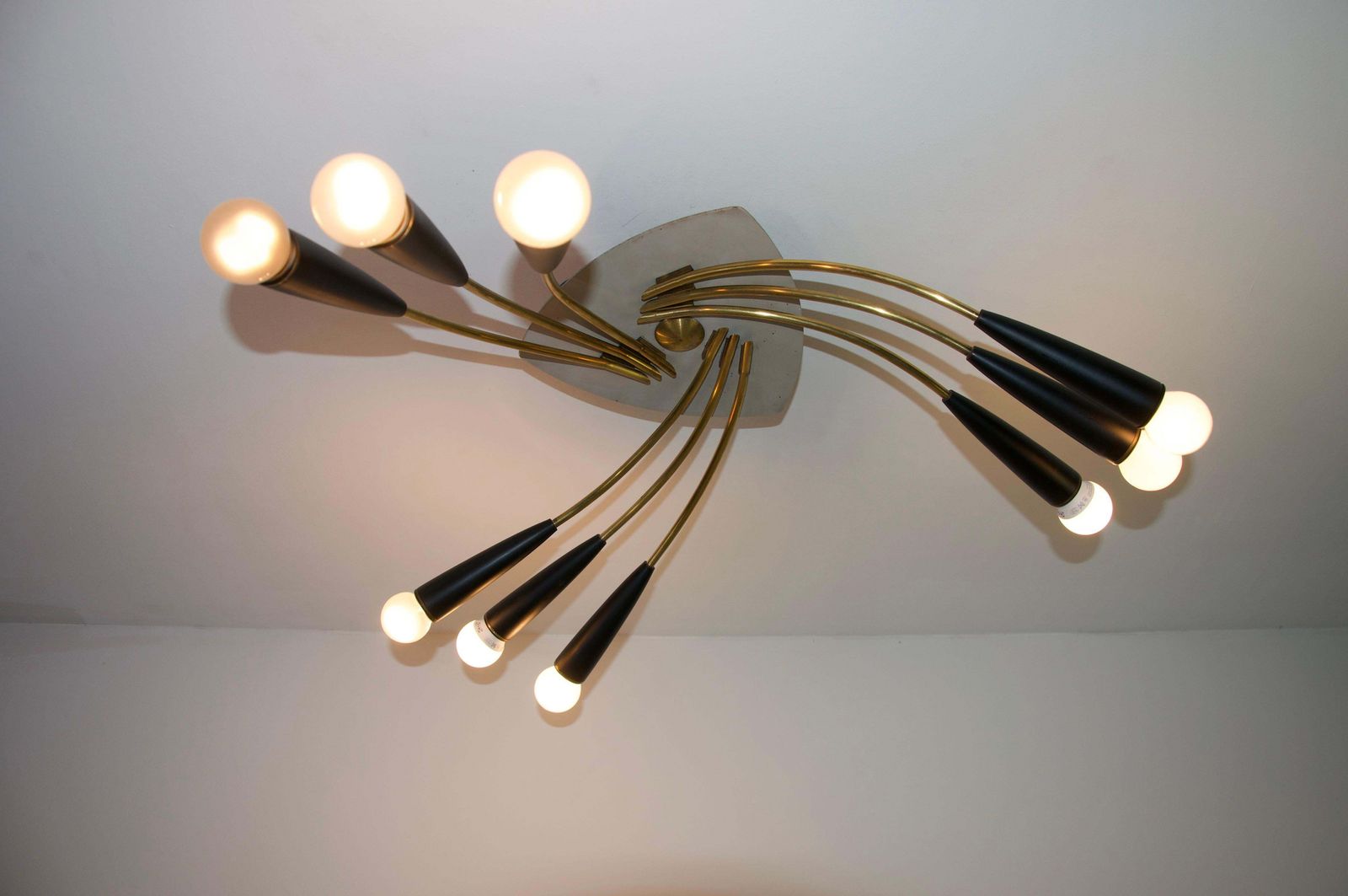 Mid-Century Messing Sputnik Hanglamp, jaren 1950, Duitsland photo vinterior