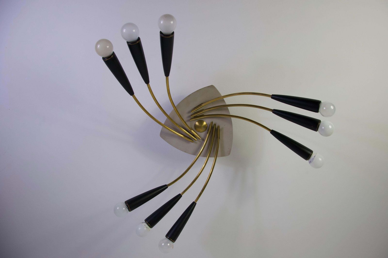 Mid-Century Messing Sputnik Hanglamp, jaren 1950, Duitsland photo vintage