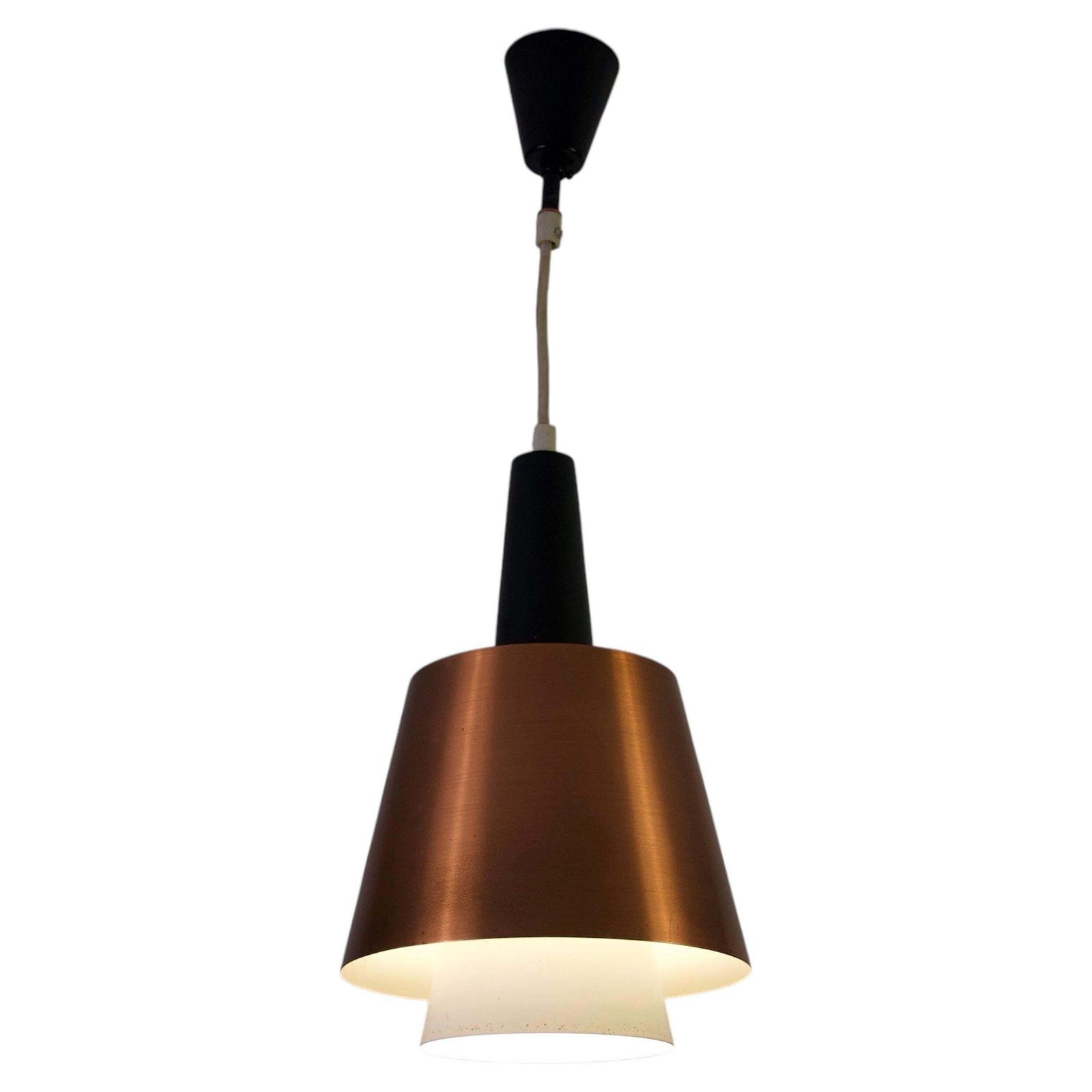 Deense koperen hanglamp, jaren 1960