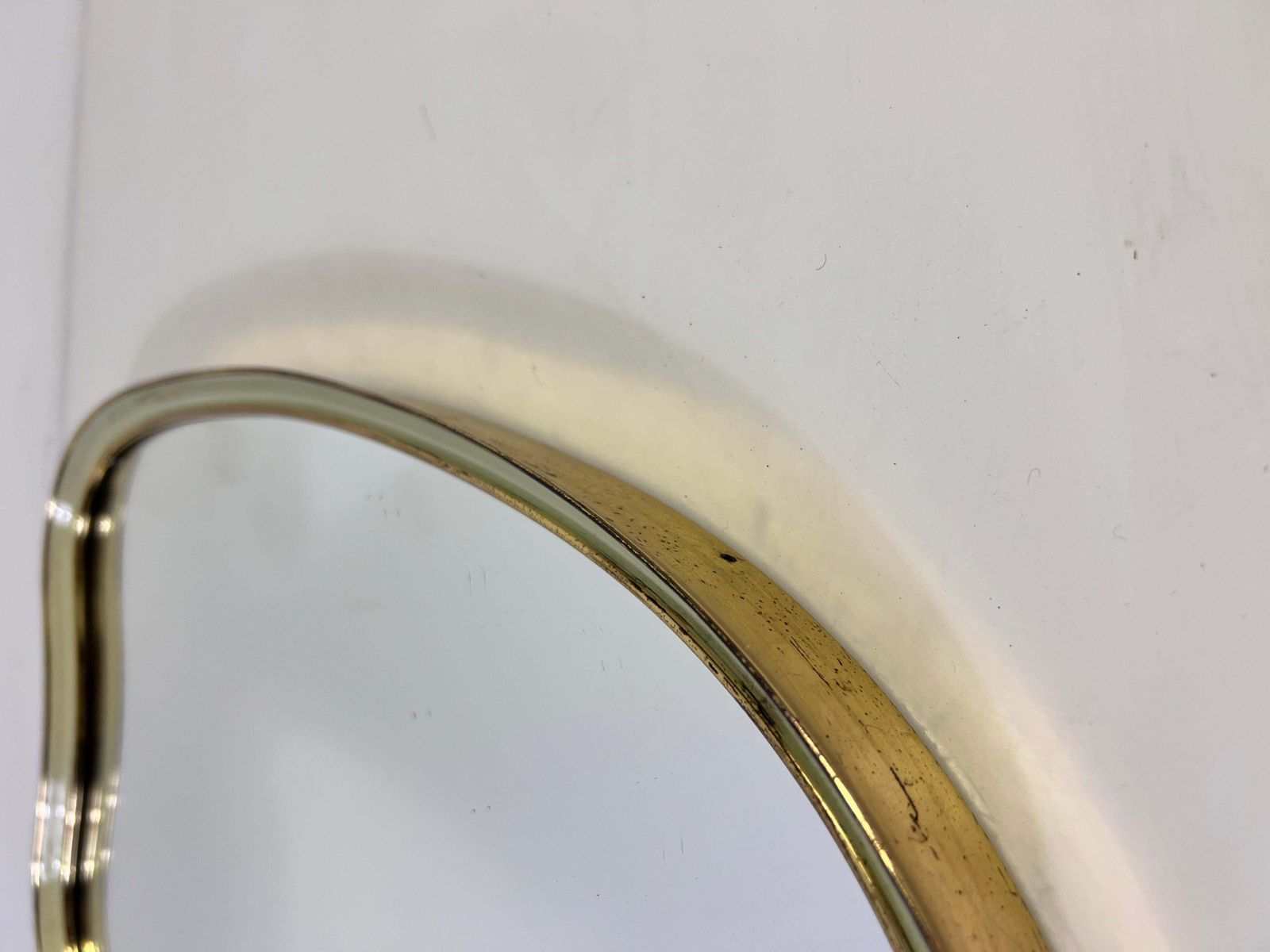Italian Brass Framed Wall Mirror, 1960s, Italy photo buy