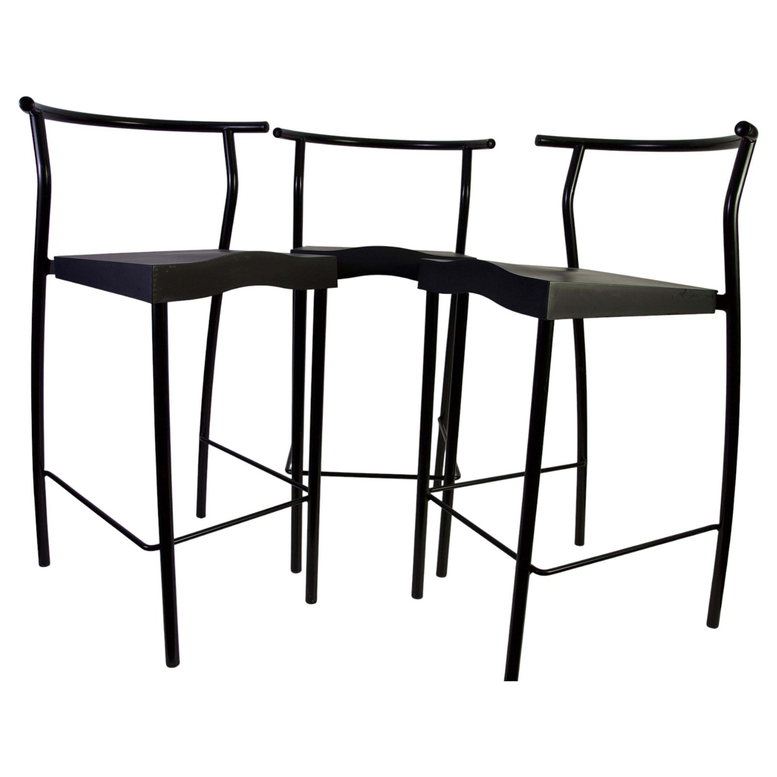 Set van 3 zwarte barkrukken van Philippe Starck voor Kartell, jaren 1980, Italië