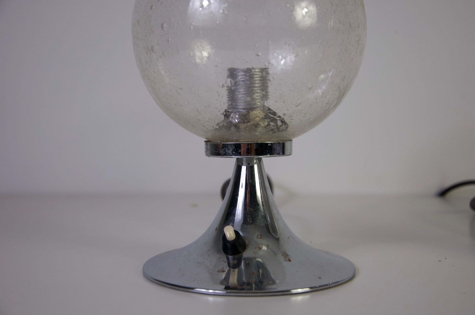Chromen en glazen tafellampen, jaren 1960, Duitsland photo buy