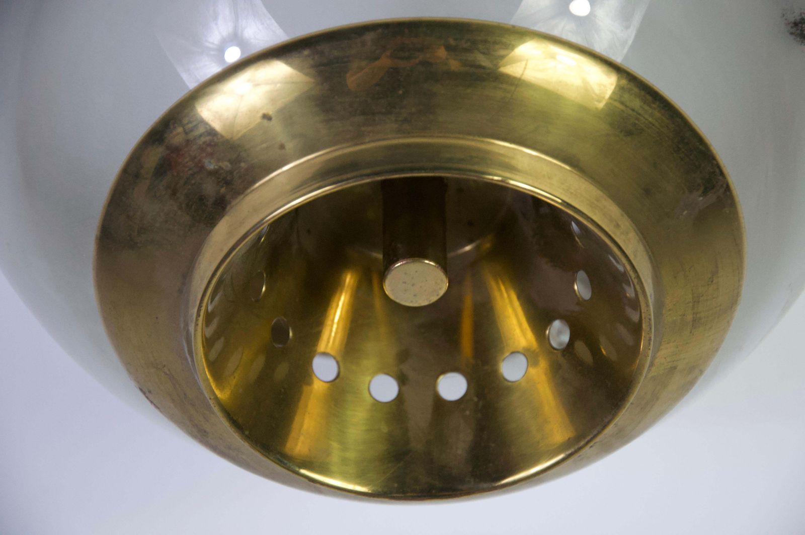 photo for sale Lsp3 Brass And Glass Flush Mount By Luigi Caccia Dominioni For Azucena, 1960s