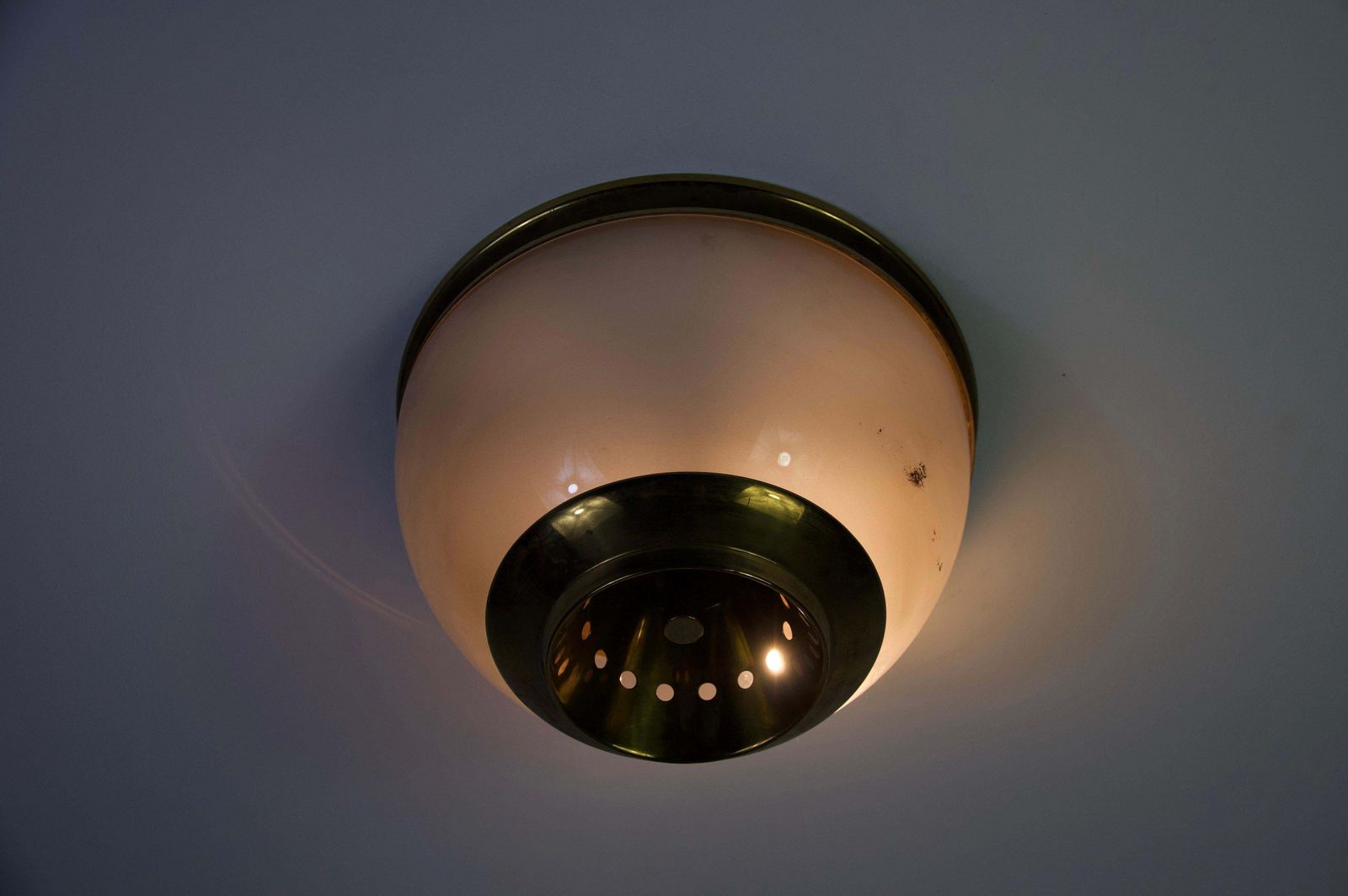 photo vinterior Lsp3 Brass And Glass Flush Mount By Luigi Caccia Dominioni For Azucena, 1960s