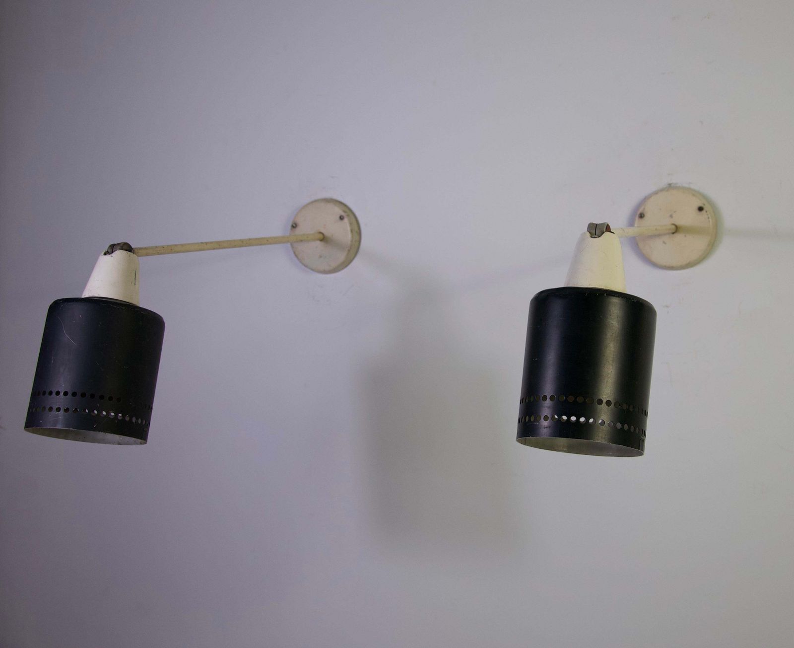 Pair Of Mid Century Modern Adjustable Metal Wall Lamps, Germany, 1950s photo 1519.0