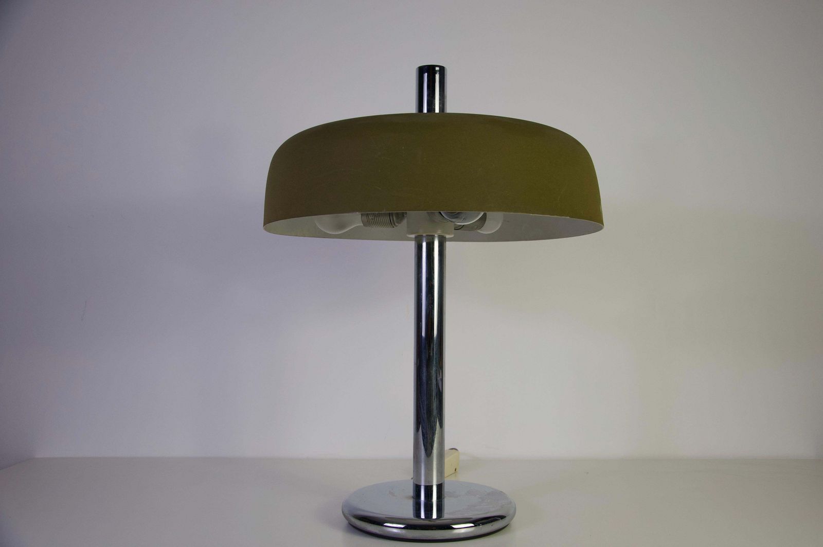 Hillebrand Chrome And Green Shade Table Lamp, 1960s, Germany photo Lighting