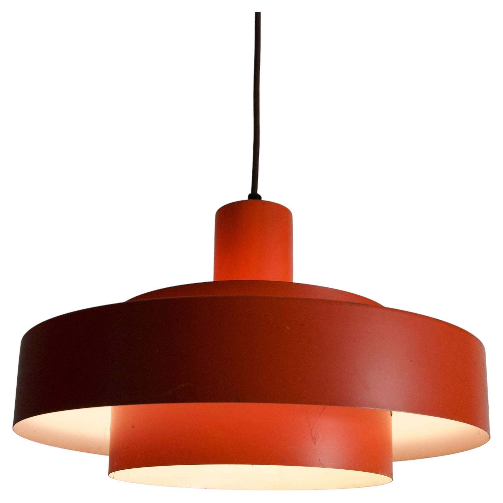 Red "Equator" Pendant Lamp By Fog & Morup, 1960s, Denmark