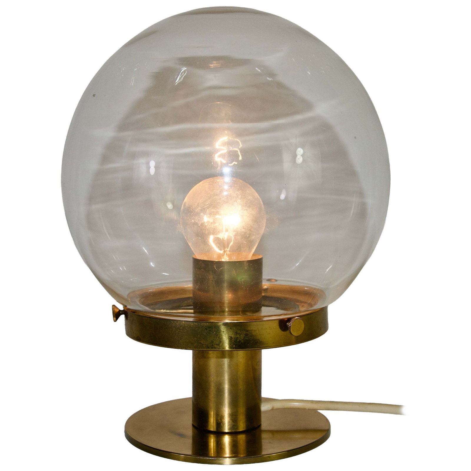 Mid-Century Tafellamp van Messing en Glas, ca. jaren 1960, Duitsland