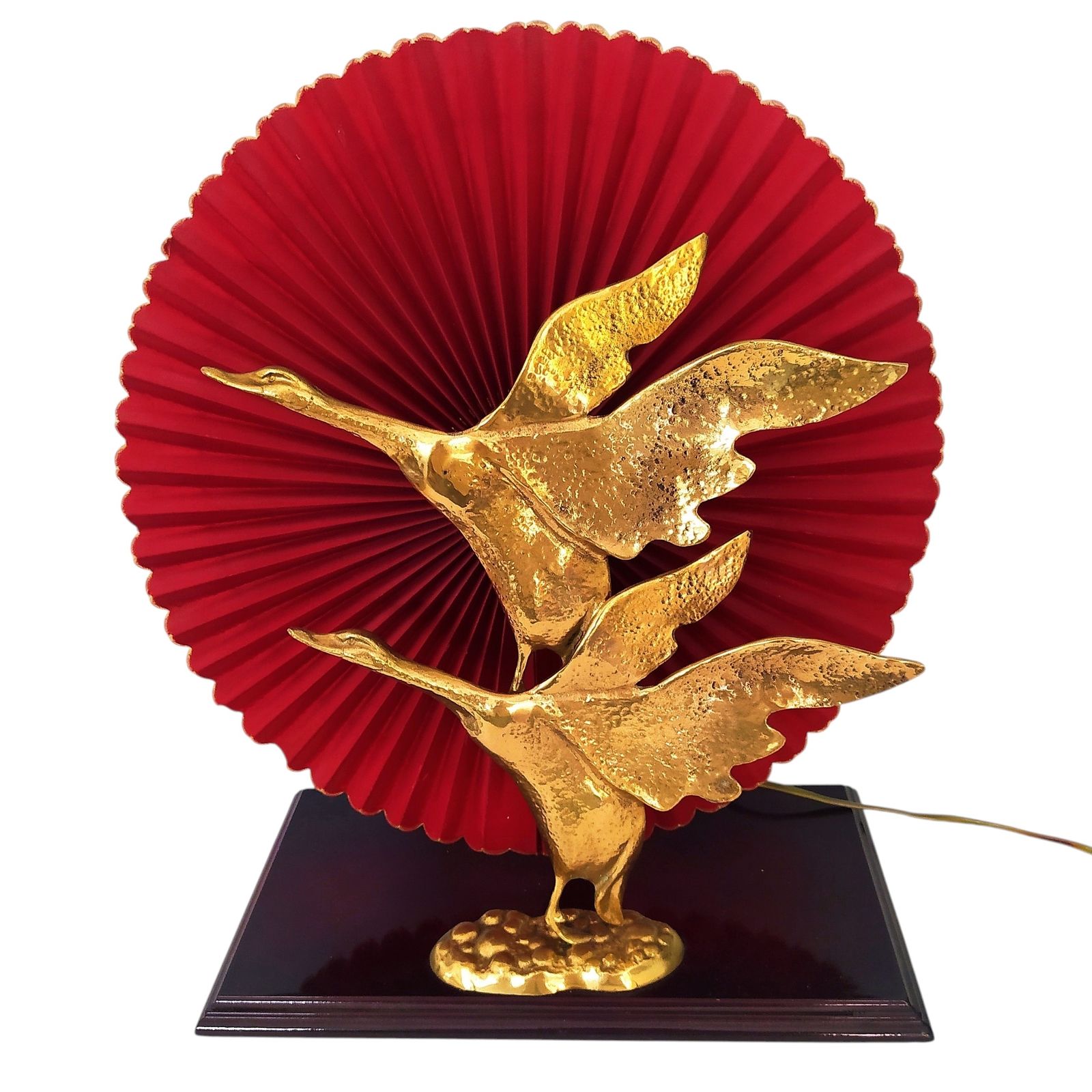 Verlichting 1970's Lanciotto Galeotti Geese In Flight Table Lamp. photo