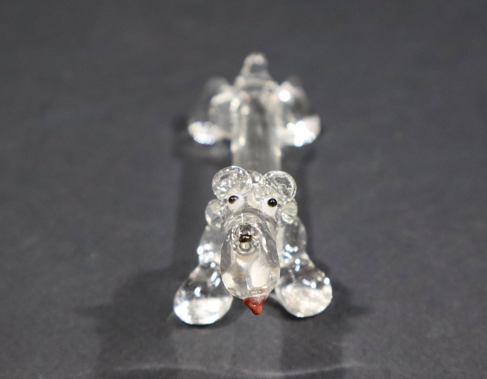 photo vinterior Lot de 10 porte-couteaux en cristal français, figurines de bassets, années 1950