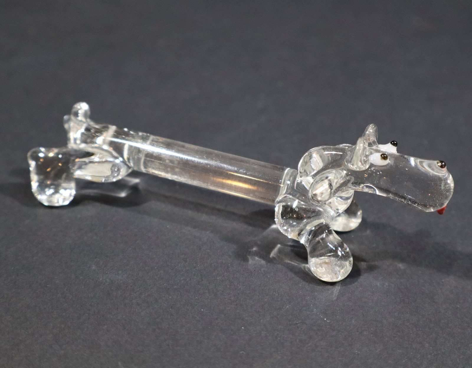 photo buy Lot de 10 porte-couteaux en cristal français, figurines de bassets, années 1950