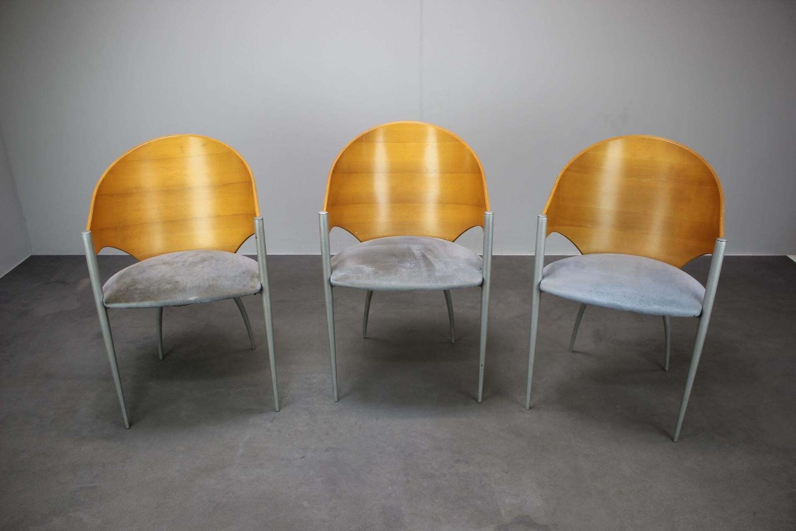 Set van drie Cattelan Italia eetkamerstoelen, Italië, ca. jaren 1980 photo for sale