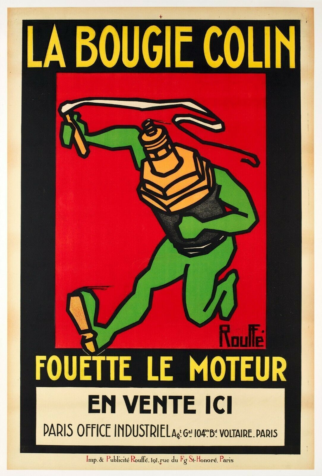 Rouffé, C.A. 1930s   La Bougie Colin   Original Vintage Poster Linen Backed On Canvas