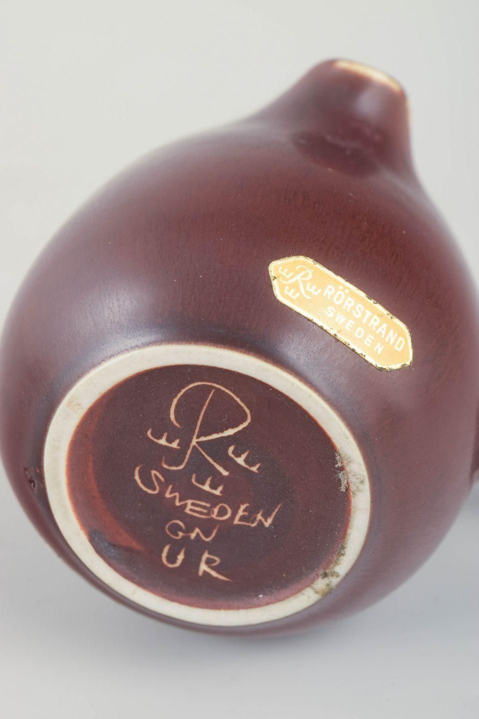 Gunnar Nylund For Rörstrand. Small Ceramic Creamer In Reddish Brown Glaze. photo Home Decor