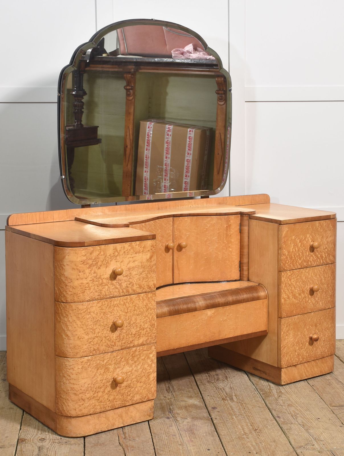 Art Deco Maple Dressing Table With Mirror photo buy