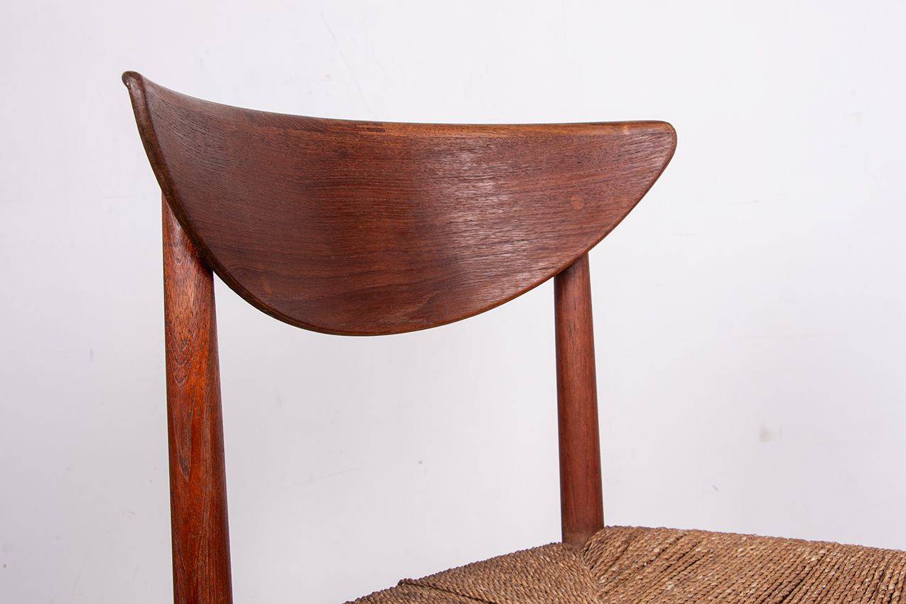 Ensemble de 6 chaises danoises en teck et jonc de mer, modèle 316, par Peter Hvidt et Orla Mølgaard Nielsen pour Søborg Møbelfabrik. photo buy