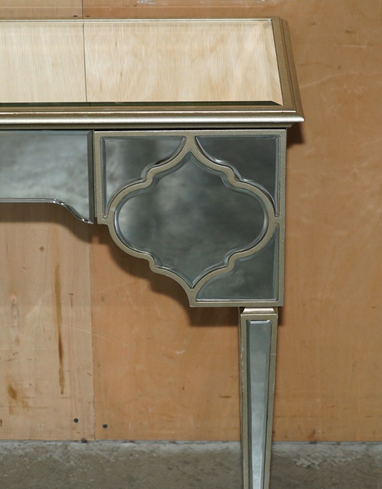 Venetian Glass Mirrored Dressing Table Base With Three Large Drawers Console photo vintage